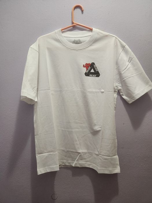 Palace Palace Tri Hearts White Tee | Grailed