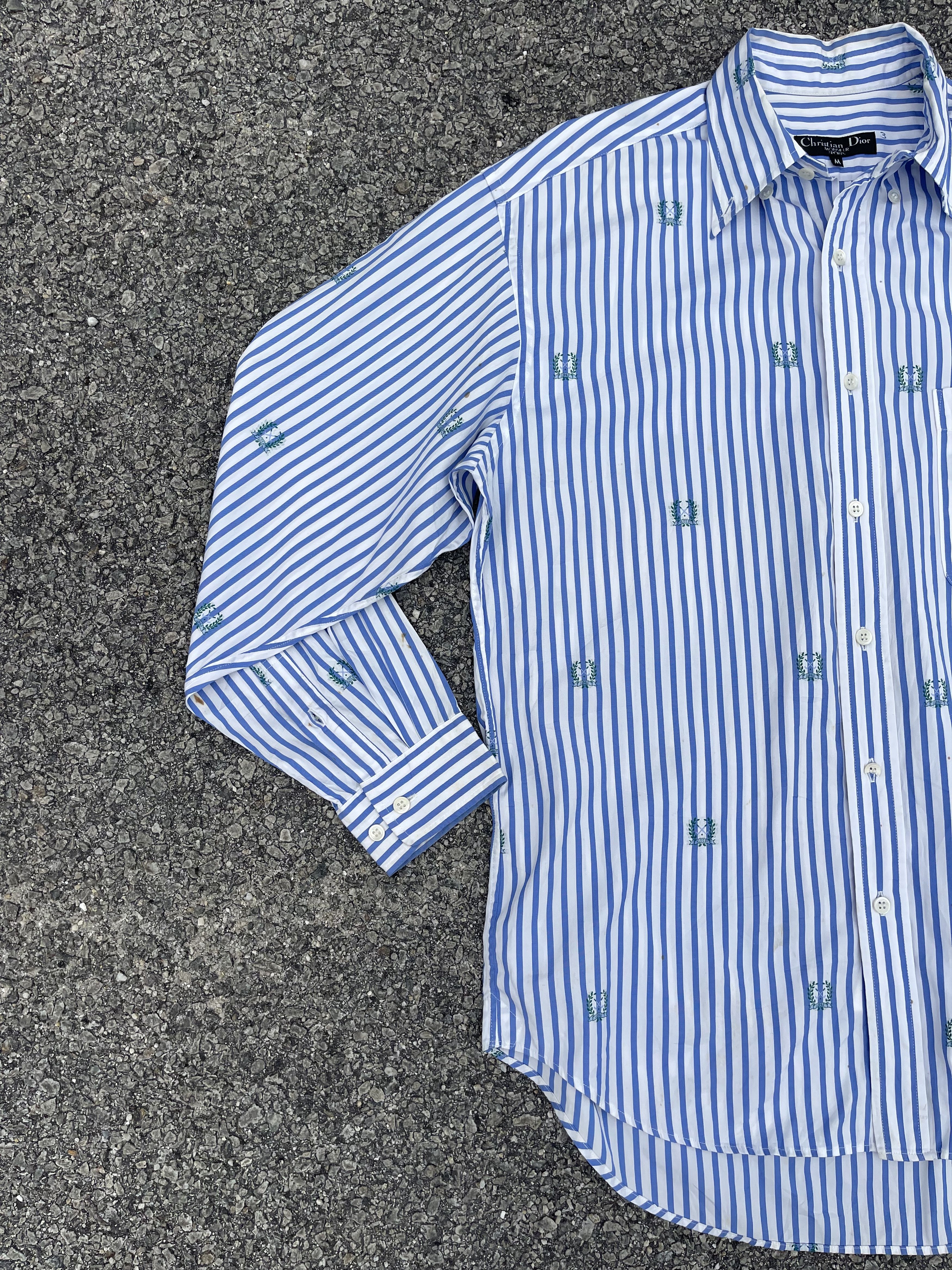 Christian Dior Monsieur × Vintage Vtg C.Dior Casual Full Embroidery Crest Logo Shirt Size US M / EU 48-50 / 2 - 3 Thumbnail
