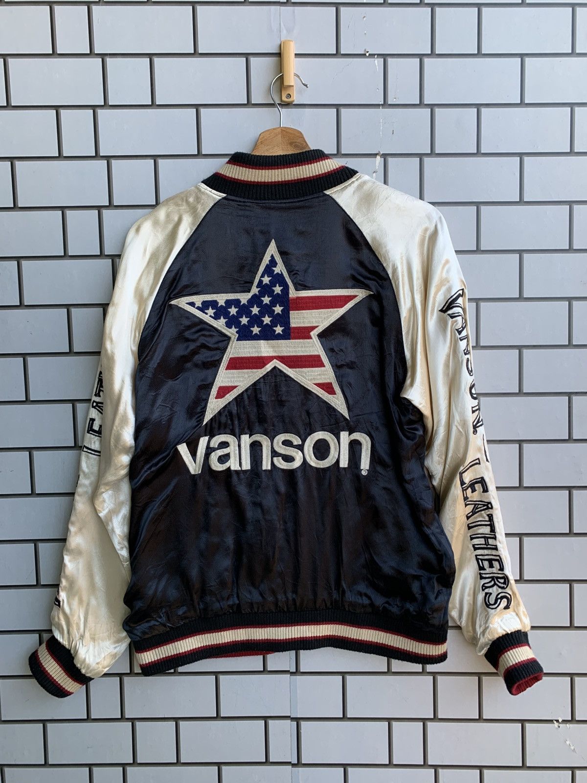 Japanese Brand Vintage Sukajan Vanson Leathers Reversible Jacket Size US M / EU 48-50 / 2 - 3 Thumbnail