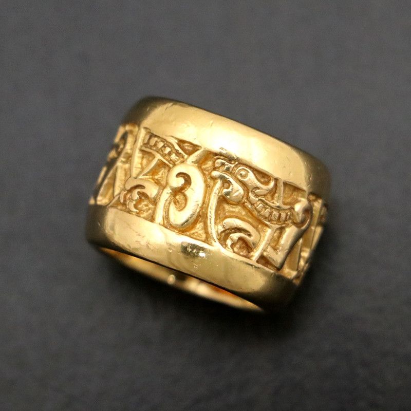 image of Chrome Hearts 22K Wide Celtic Band Ring in Gold, Men's