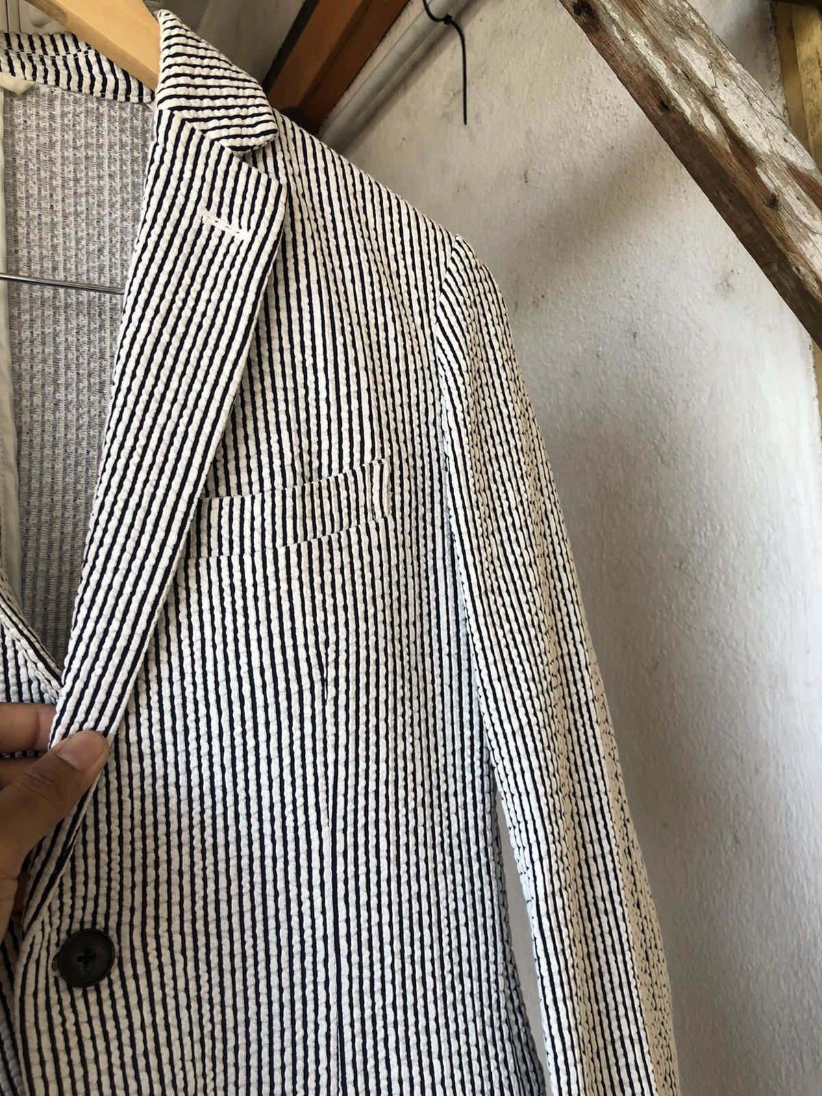 Issey Miyake Tete Homme by Issey Miyake Pleated Strip Blazer Size M / US 6-8 / IT 42-44 - 9 Thumbnail