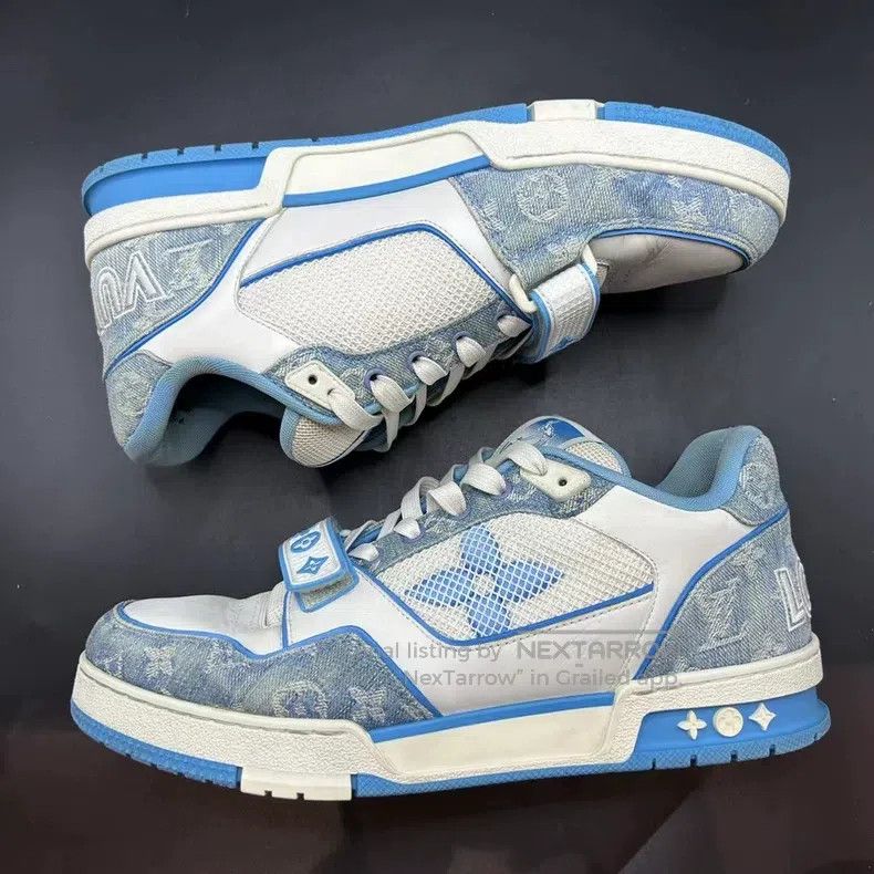 Louis Vuitton Louis Vuitton Blue Denim Velcro Sneakers Size US 9.5 / EU 42-43 - 5 Thumbnail