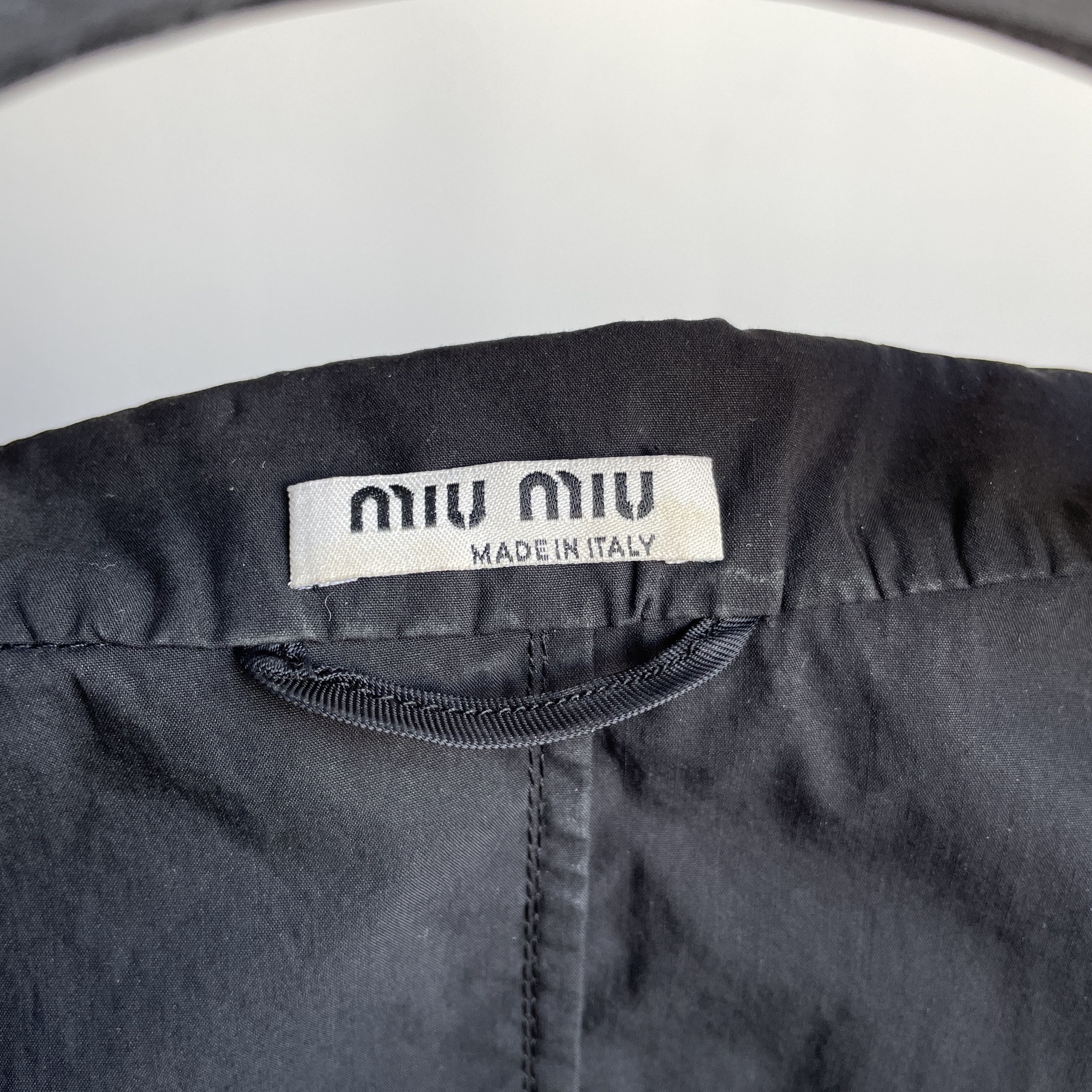 Miu Miu Miu Miu Womens 2008 Cotton Blend Black Lightweight Blazer Size M / US 6-8 / IT 42-44 - 11 Thumbnail