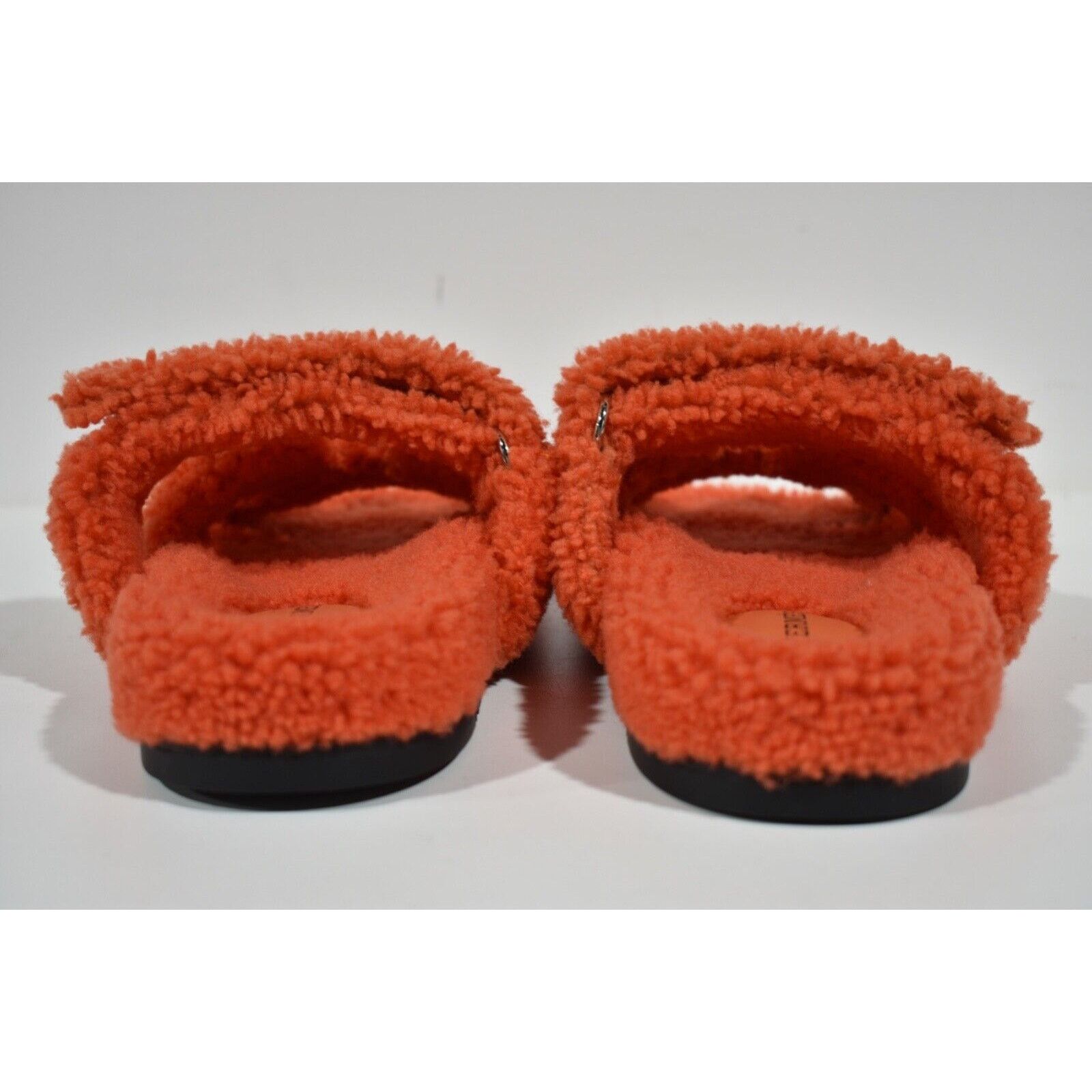 Hermes Hermes Chypre Sandal Teddy Shearling Fur Orange H Logo Size US 7.5 / IT 37.5 - 11 Thumbnail