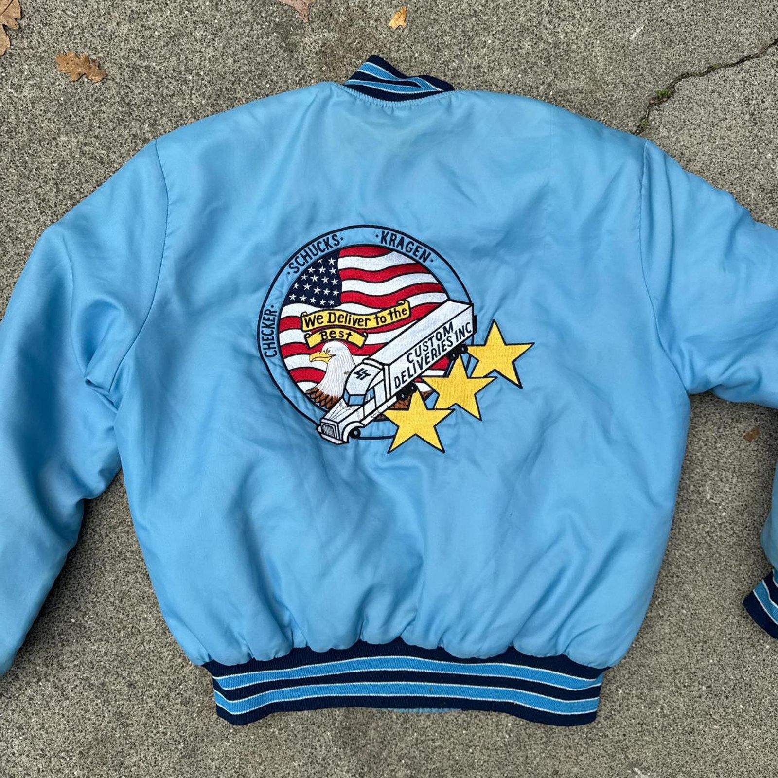Holloway Vintage 90s Varsity Jacket Blue Trucker Back Hit Size Large Size US L / EU 52-54 / 3 - 5 Thumbnail