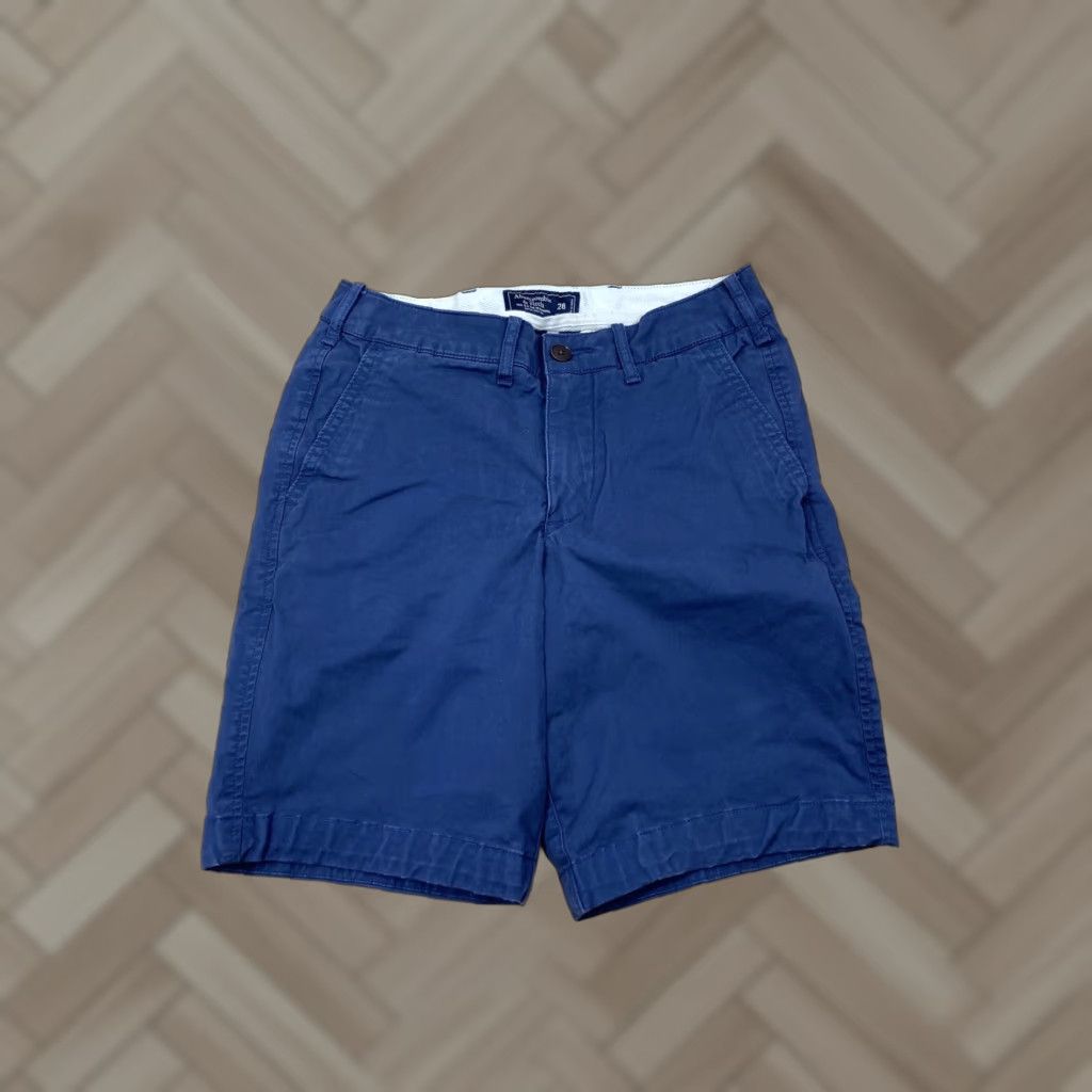 Abercrombie & Fitch Abercrombie & Fitch Mens Chino Shorts Regular Stretch Cotton Blue Sz 28 Flat Front Casual Front Zip Size US 28 / EU 44 - 1 Thumbnail