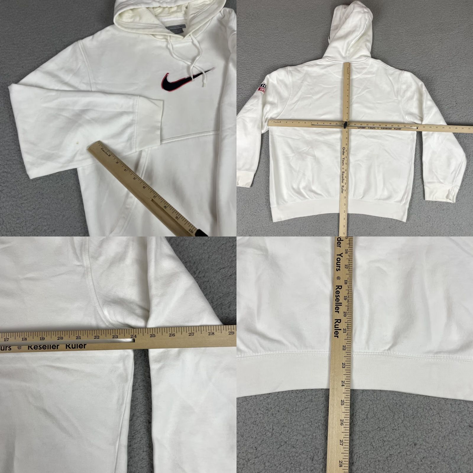Nike VINTAGE Nike Sweatshirt Mens M White Hoodie Embroidered Logo Graphic Print Hooded Pullover City College USA USA Sports University Logo Size US M / EU 48-50 / 2 - 8 Thumbnail