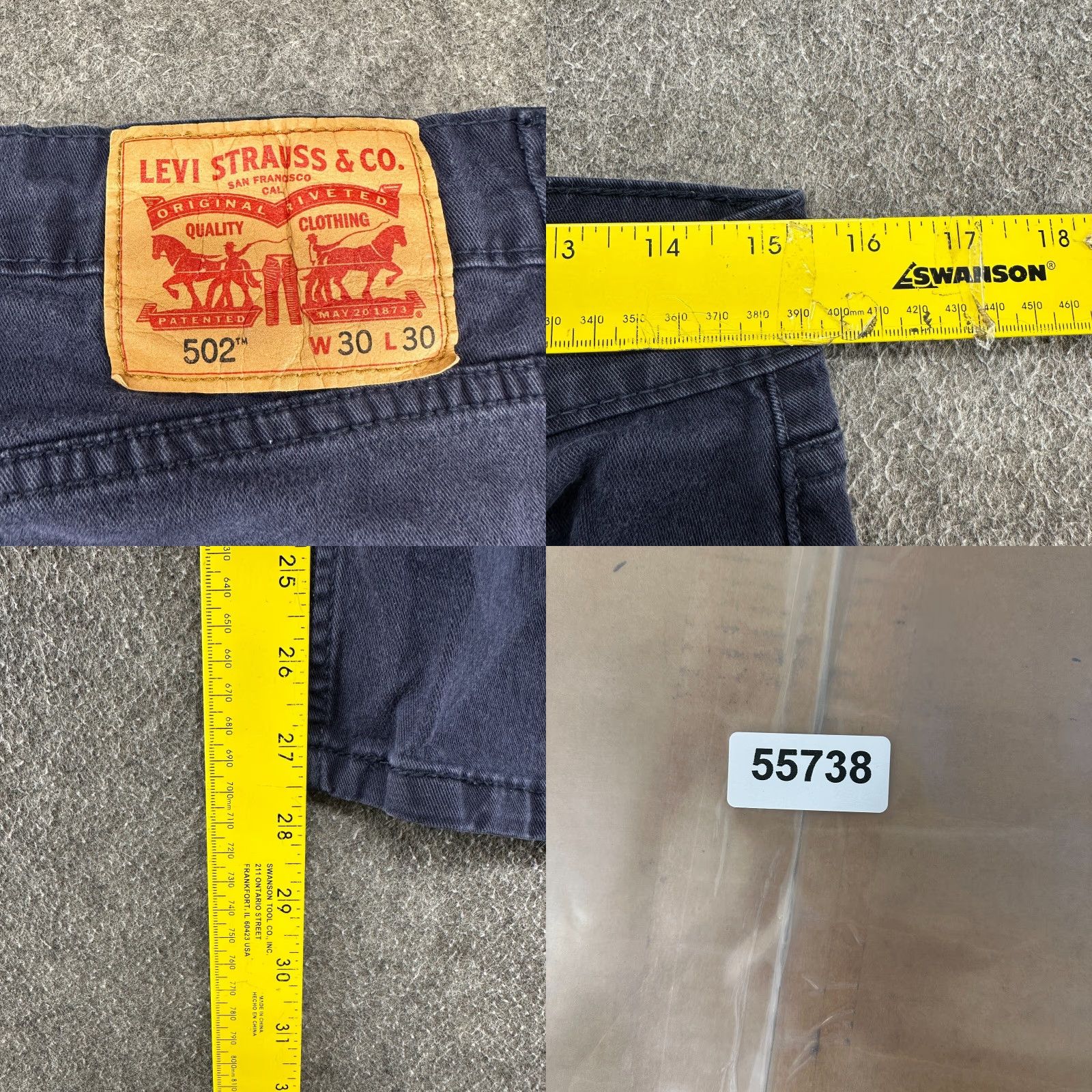 Levi's VINTAGE Levi's 502 Jeans Mens 30x30 Blue Tapered Leg Athletic Fit Dark Wash Stretch Flex Size US 30 / EU 46 - 8 Thumbnail