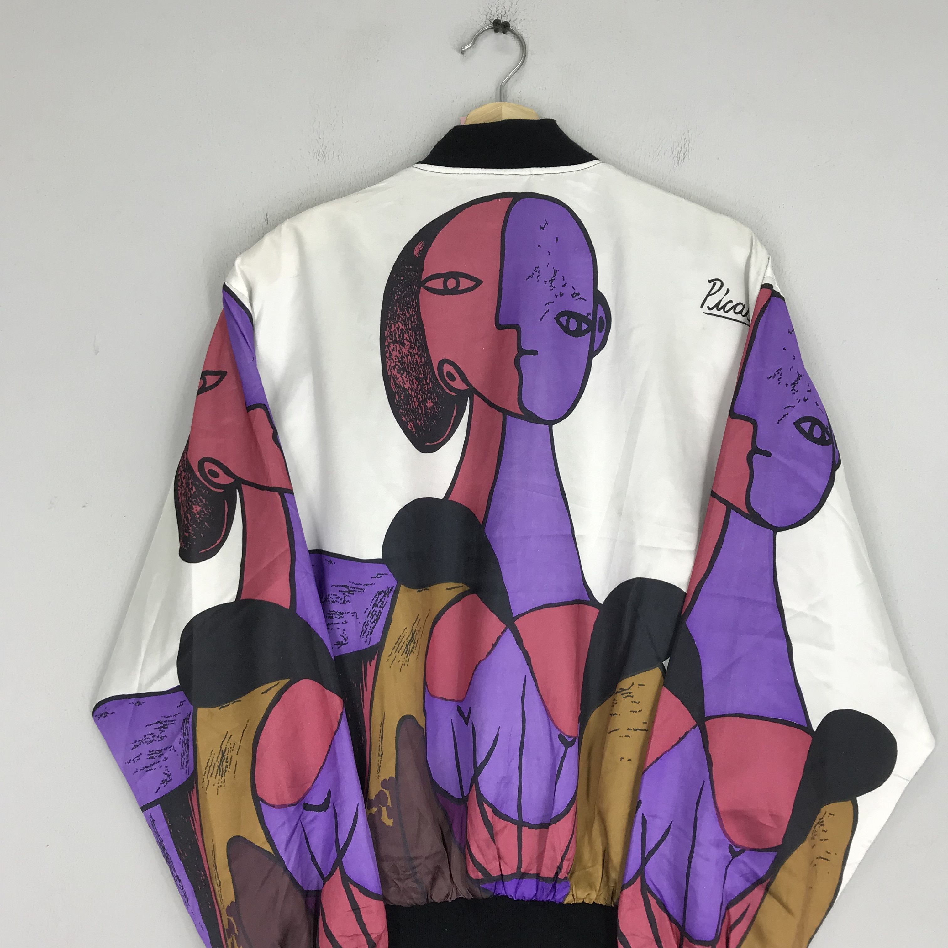Vintage Vintage 90s Picasso Pop Art Style Baroque Silk Jacket Size US L / EU 52-54 / 3 - 5 Thumbnail