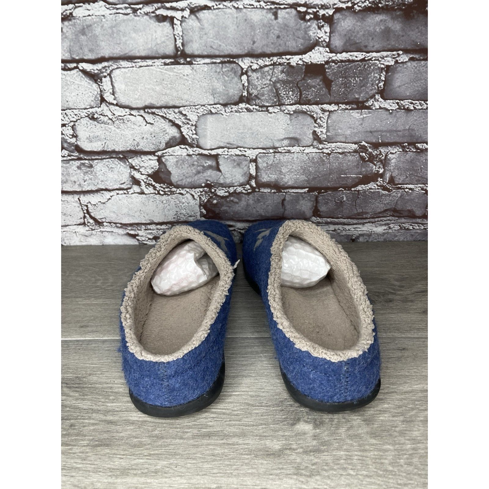 L.L. Bean LL Bean Daybreak Scuffs Blue Moose Motif Wool Clog Slippers Size US 10 / IT 40 - 4 Thumbnail