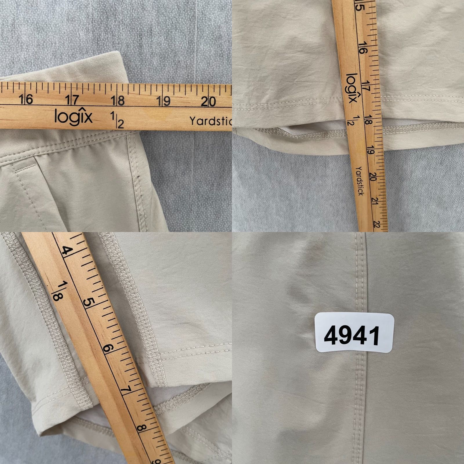 Vintage Public Rec Shorts Mens 38 Beige Elastic Waist Drawstring Pockets Performance Activewear Casual Cross Training Size US 38 / EU 54 - 8 Thumbnail