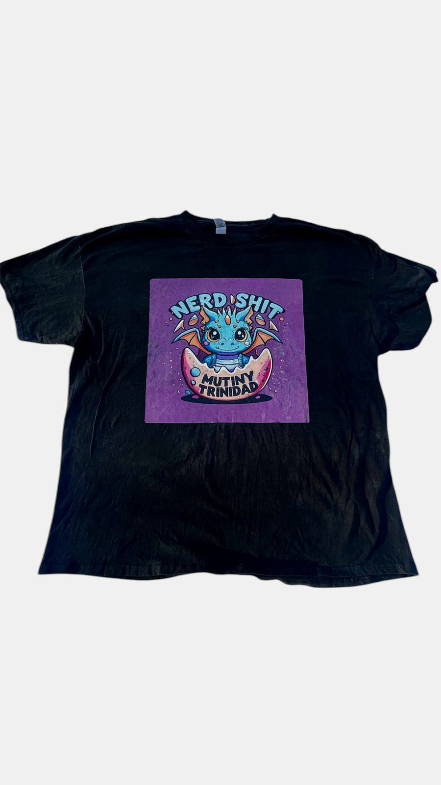 Tultex Black “Nerd Shit” Dragon Graphic T-Shirt – Mutiny Trinidad Size US XL / EU 56 / 4 - 2 Thumbnail