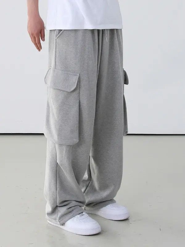 Japanese Brand Matsuoka x Hino Gray Baggy Cargo Sweatpants Size US 31 - 7 Thumbnail