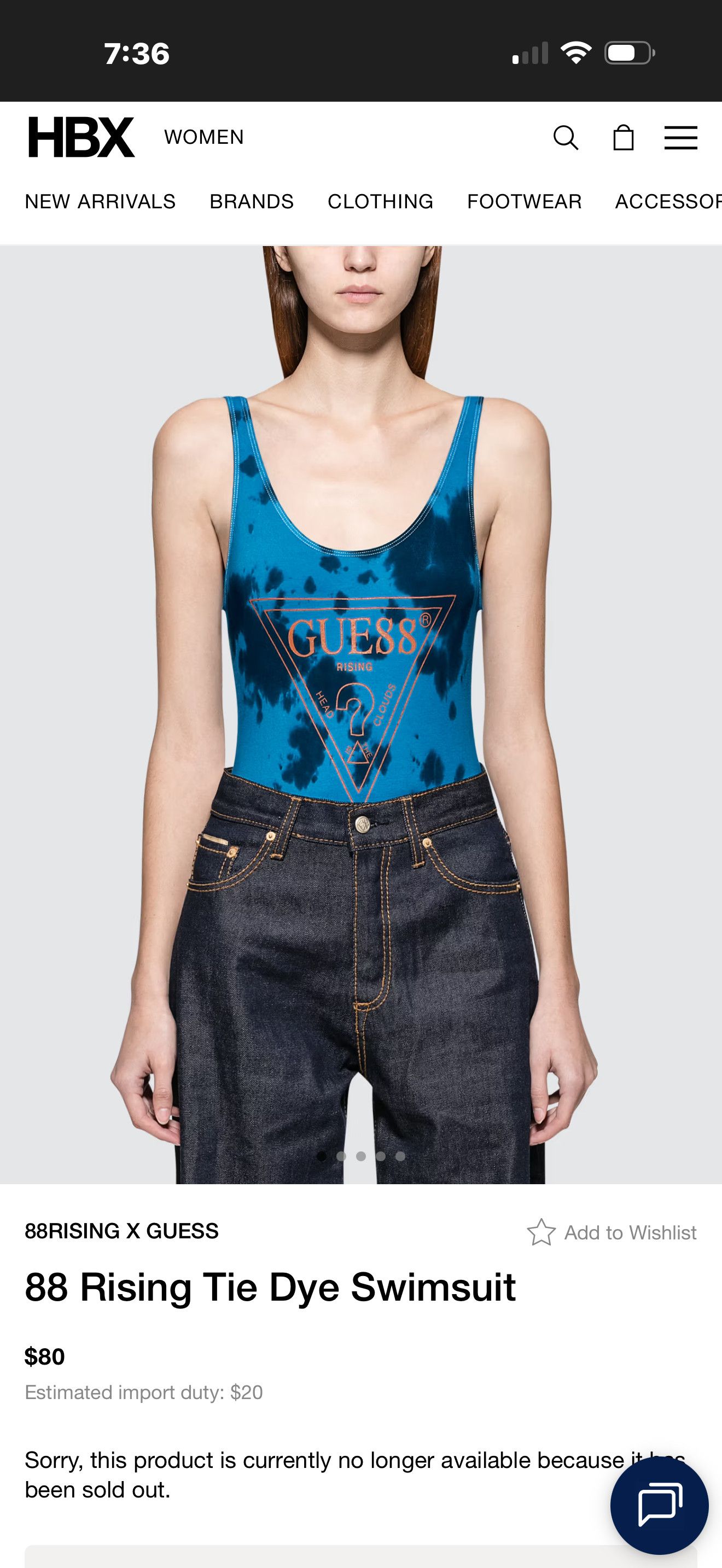 Guess GUESS 88 Rising Blue Tie-Dye One-Piece Swimsuit Size M / US 6-8 / IT 42-44 - 5 Thumbnail