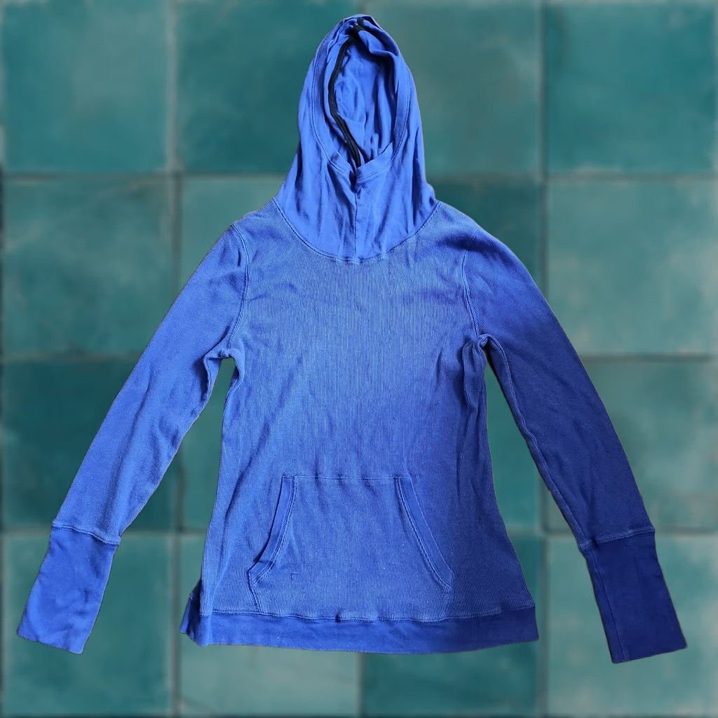 Ralph Lauren Lauren Active Ralph Lauren Women's Junior Hoodie Blue Thermal L Junior Large Blue Pullover Crew Neck Long Sleeve Sports Activewear Jacket Womens Size L / US 10 / IT 46 - 1 Thumbnail