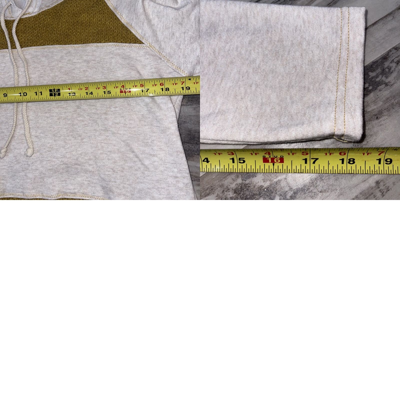 Vintage Hem & Thread Women’s Pullover Hoodie Size Large Cream Mustard Yellow Size L / US 10 / IT 46 - 8 Thumbnail