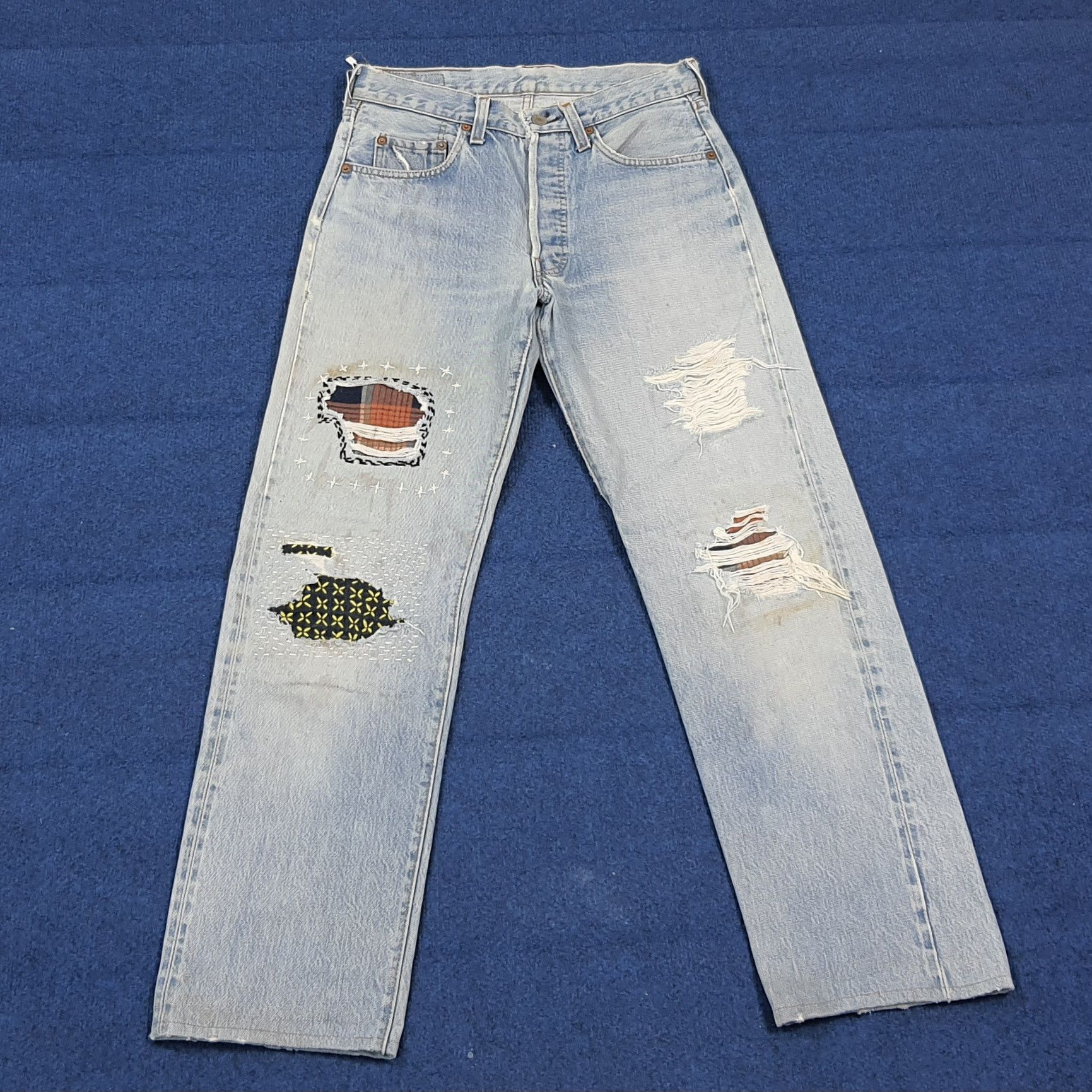 Levi's Vintage Levi’s 501 Custom Sashiko Repair Distressed C297N11 Size US 28 / EU 44 - 1 Thumbnail