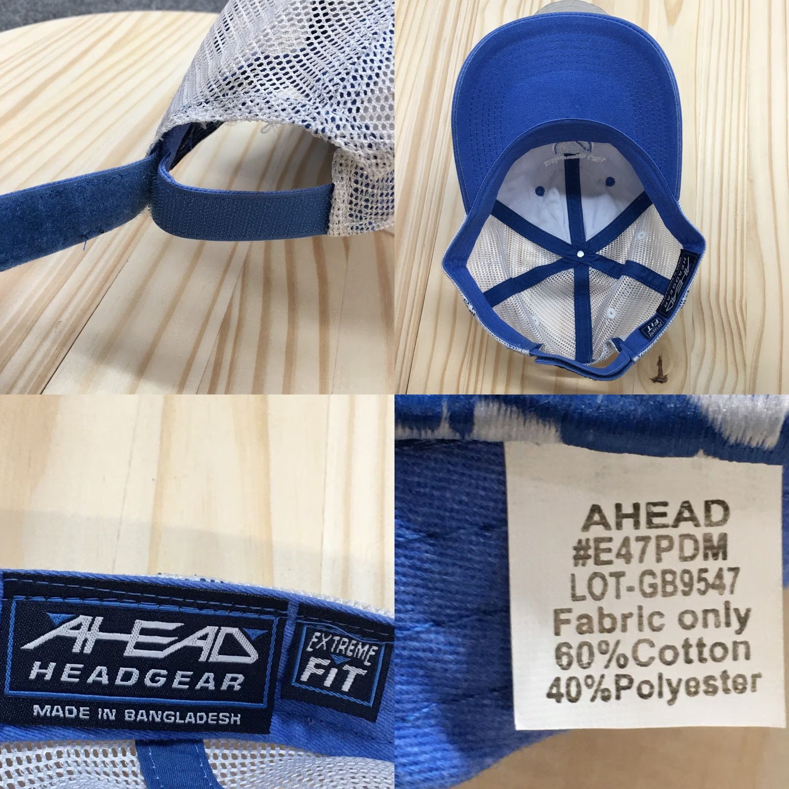 Vintage Ahead Trucker Hat USA Blue Mens One Size Curved Brim Embroidered Logo Edinburgh Size ONE SIZE - 8 Thumbnail