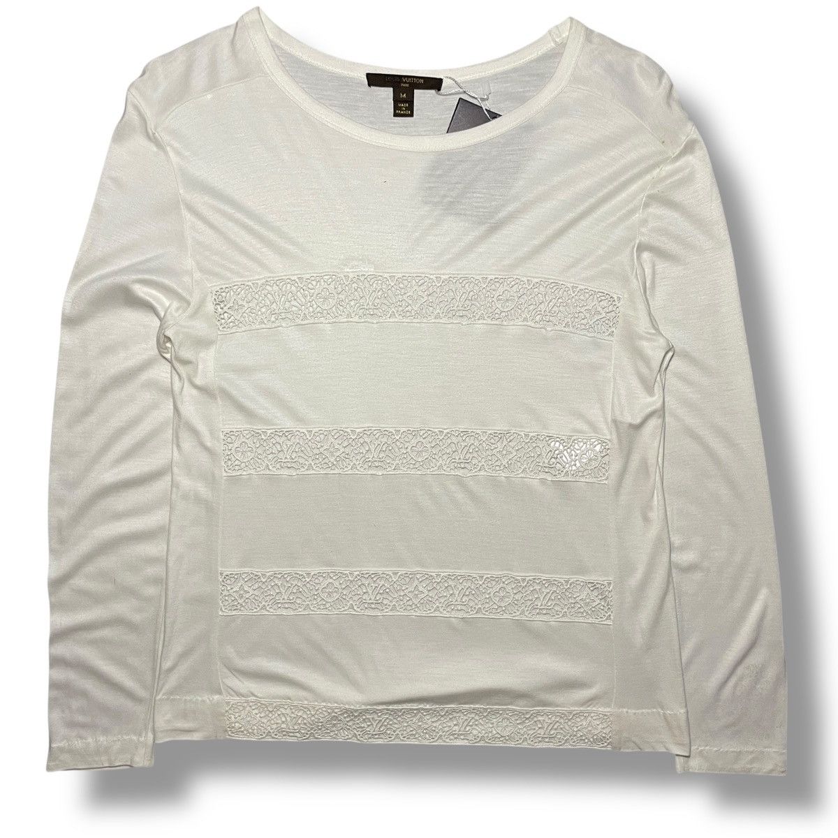 Louis Vuitton Louis Vuitton Vintage Lace Trimmed Long Sleeve Shirt Size M / US 6-8 / IT 42-44 - 1 Thumbnail