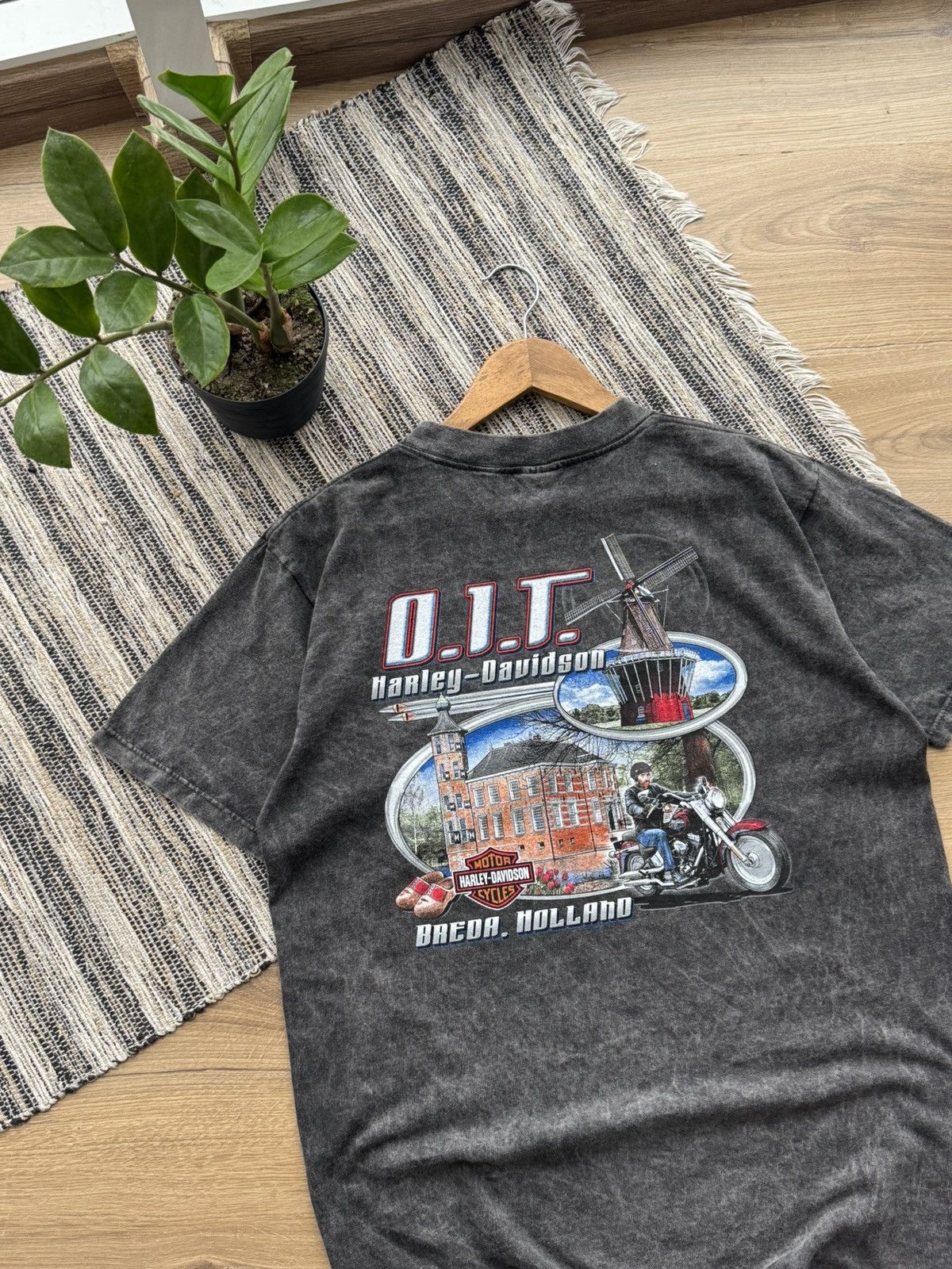 Harley Davidson Vintage Harley Davidson Breda Holland Oversized Gray T-Shirt Size US M / EU 48-50 / 2 - 12 Thumbnail