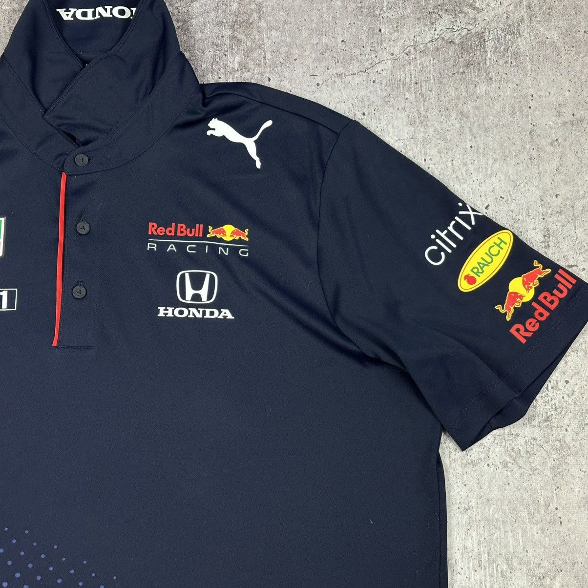 Puma Vintage Puma Honda Racing Red Bull Polo Jerseu Size US L / EU 52-54 / 3 - 2 Thumbnail