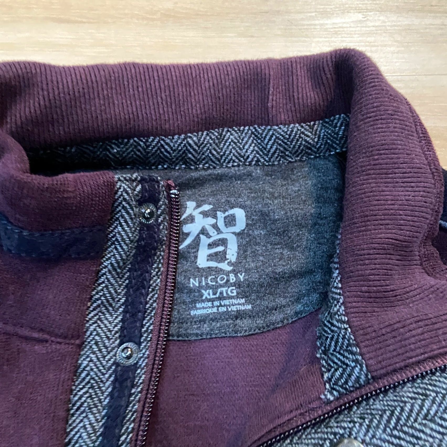 Vintage VINTAGE Nichoby by Age of Wisdom Sweater Mens XL Burgundy 1/4 Zip Mock Neck Snap Shirt Size US XL / EU 56 / 4 - 5 Thumbnail