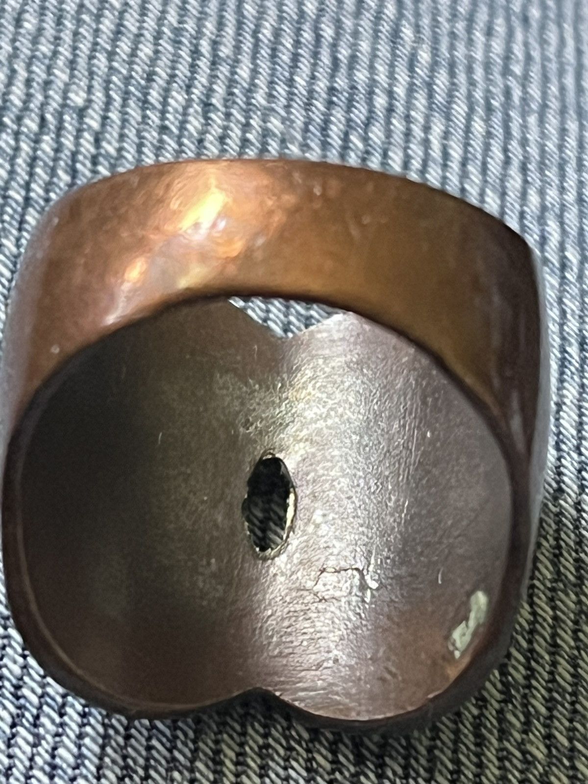 Other Art Deco Black Enamel Copper Tone Wide Band Ring Size 9 Size ONE SIZE - 5 Thumbnail