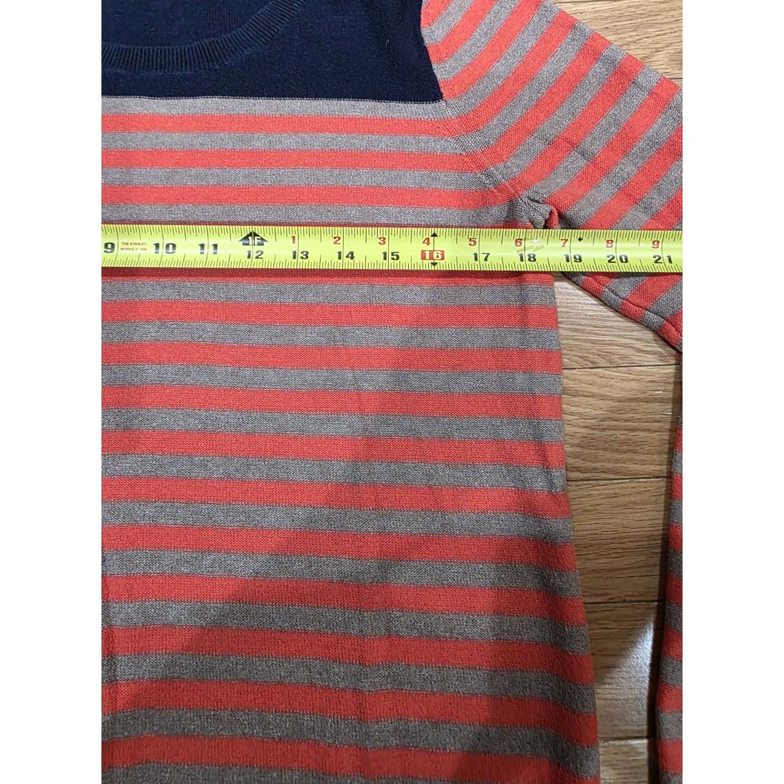 Gap VINTAGE Gap Large Stripe Fleece Cardigan Blue Orange Women L Blue Stripe Fleece Cardigan Women L GG Size L / US 10 / IT 46 - 5 Thumbnail