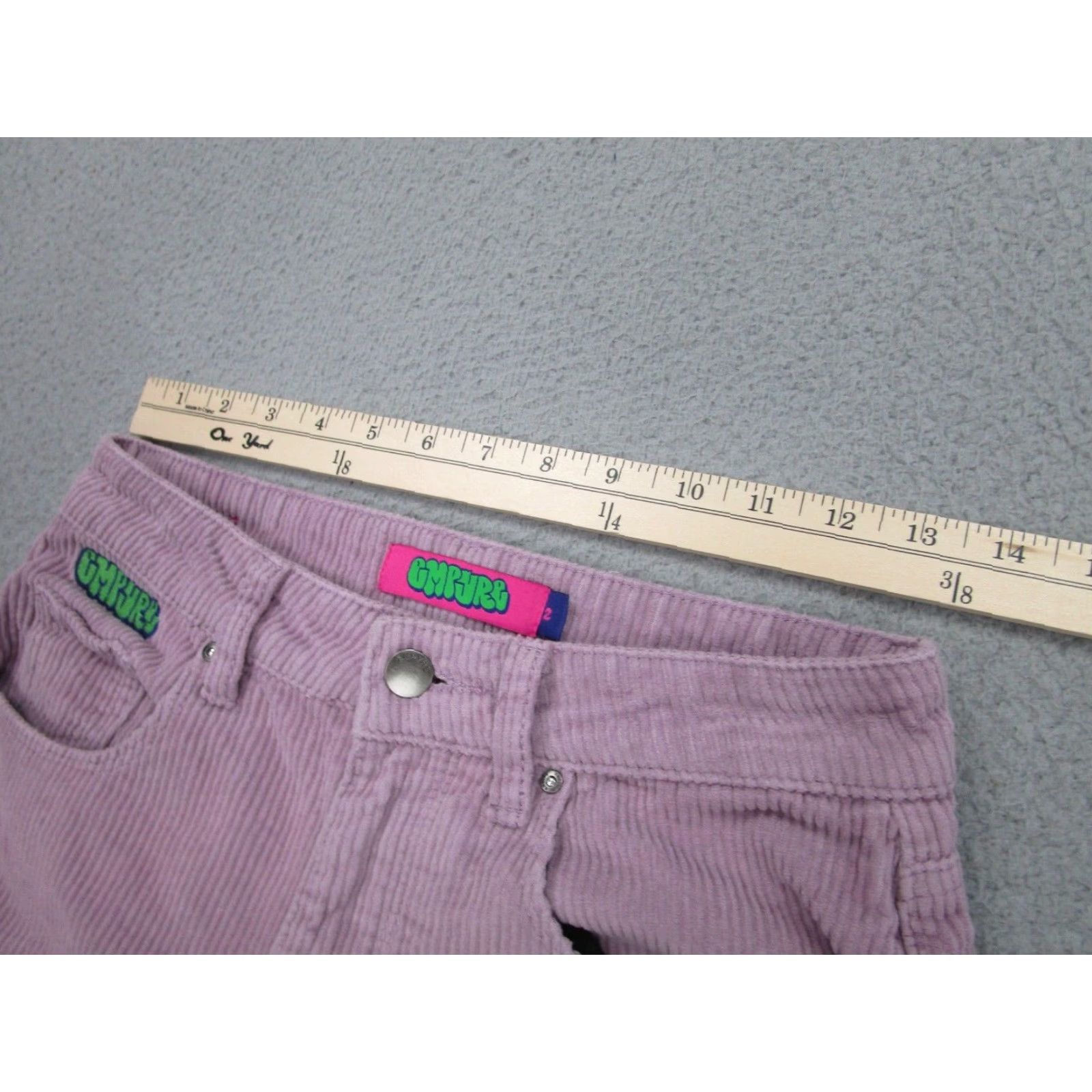 Empyre VINTAGE Empyre Pants Womens 2 Corduroy High Rise Relaxed Straight Purple Y2K 2000s Khakis Pockets Size 26" / US 2 / IT 38 - 4 Thumbnail