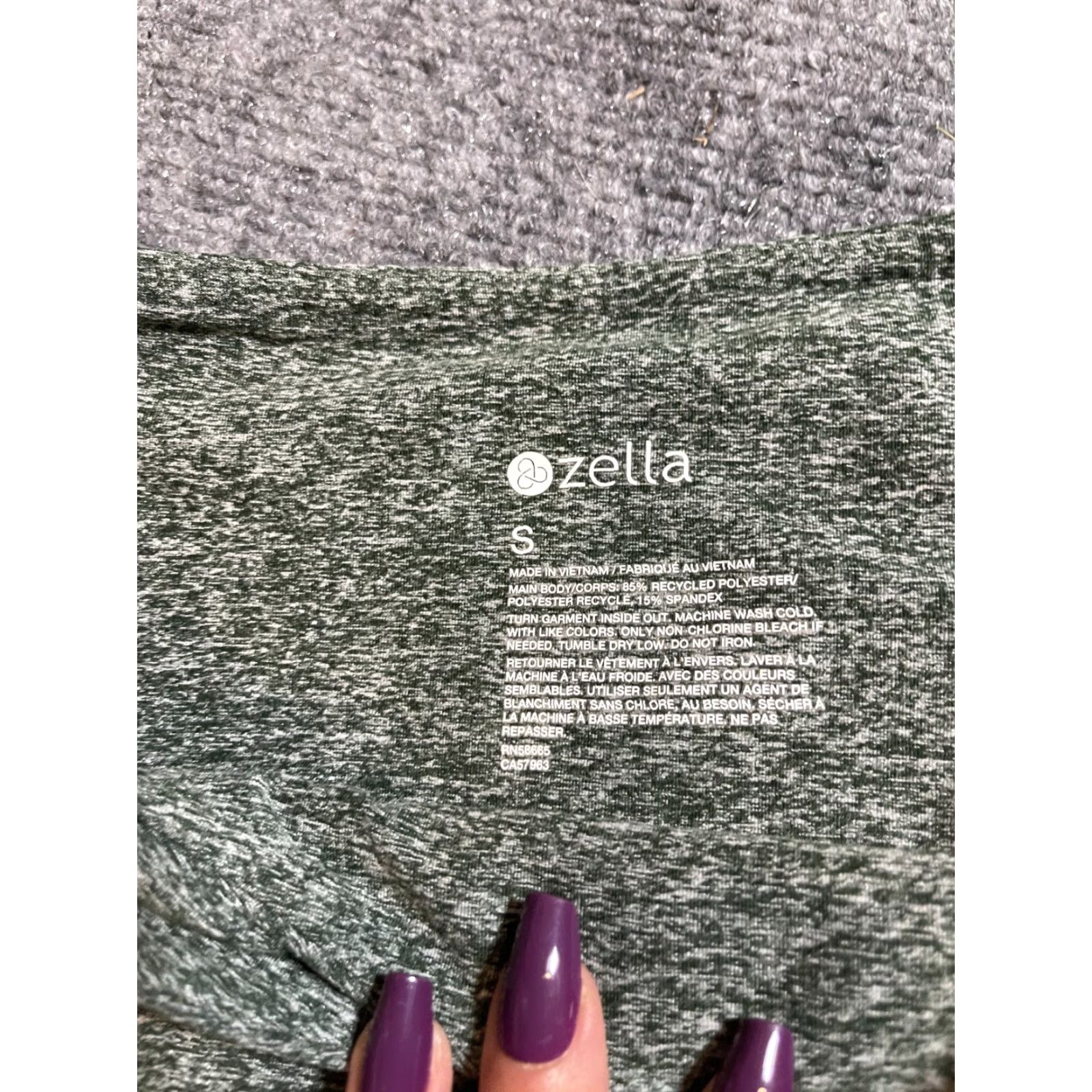 Vintage Zella Leggings Pants Womens S Green Slimming Shaping Breathable Stretch Activewear Size 28" / US 6 / IT 42 - 4 Thumbnail