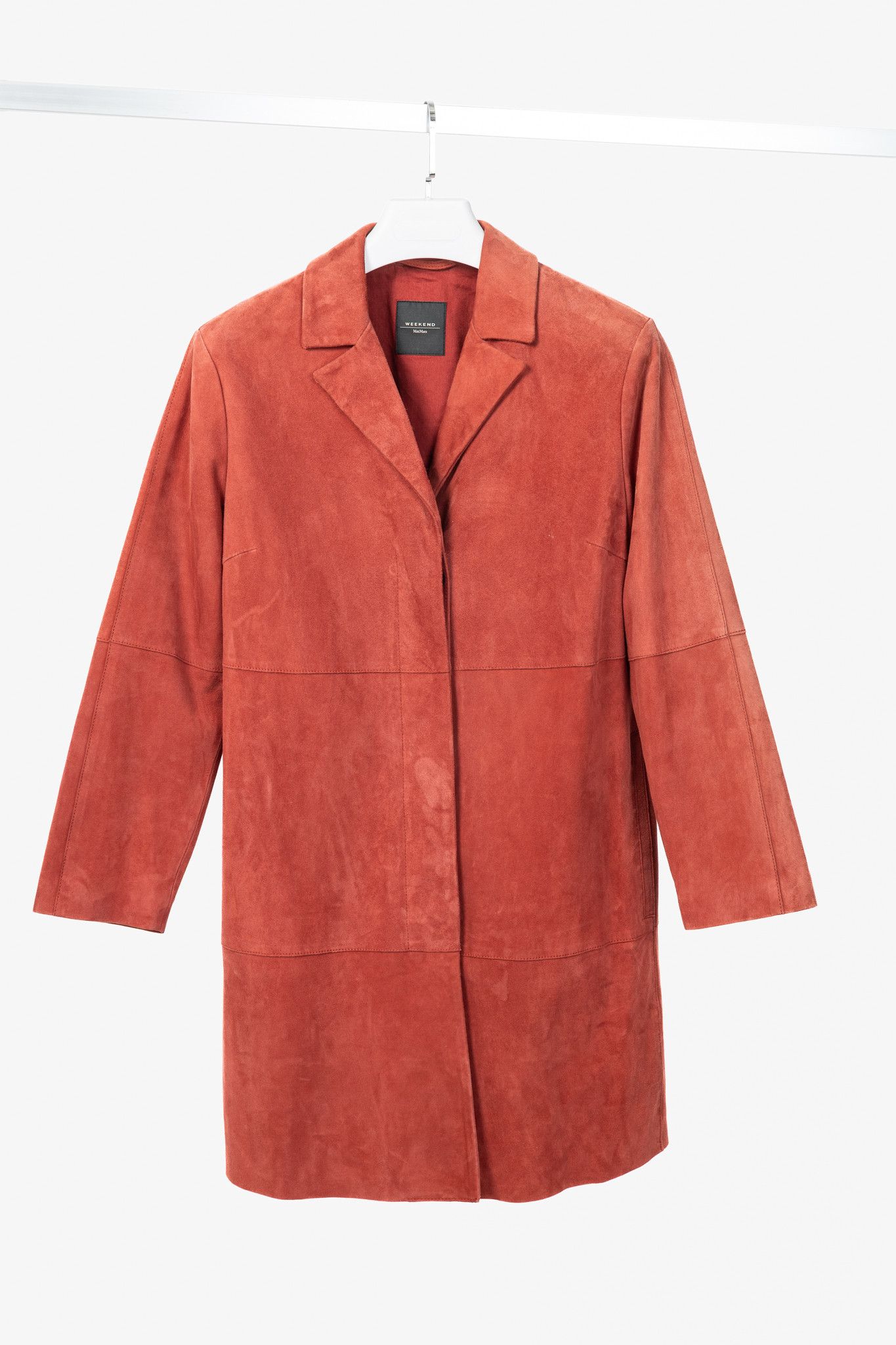 Weekend Max Mara Weekend Max Mara Virtus Red Suede Panelled Coat Size M / US 6-8 / IT 42-44 - 1 Thumbnail