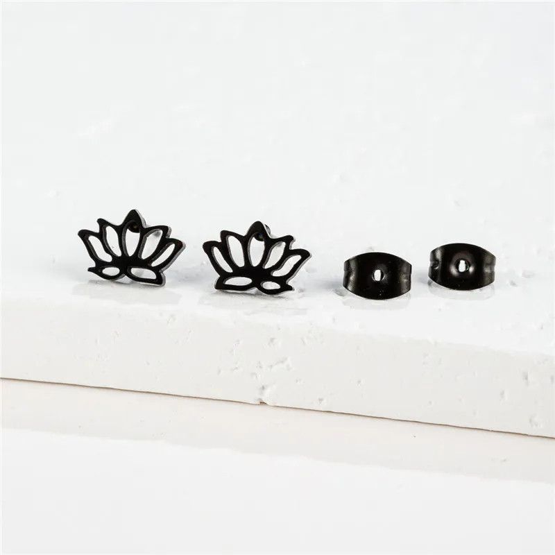 Jewelry Mini Lotus Flower Stud Earrings Charm Earring Gift Size ONE SIZE - 1 Preview