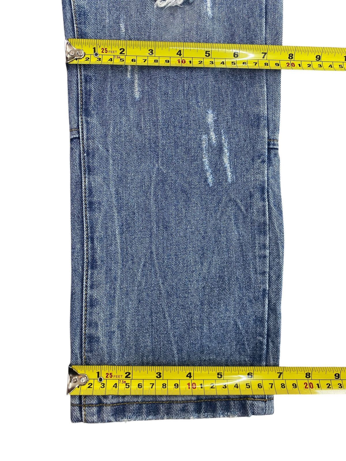 Playboy Playboy Acid Blue Wash Distressed Style Straight Cut Jeans Size US 32 / EU 48 - 9 Thumbnail