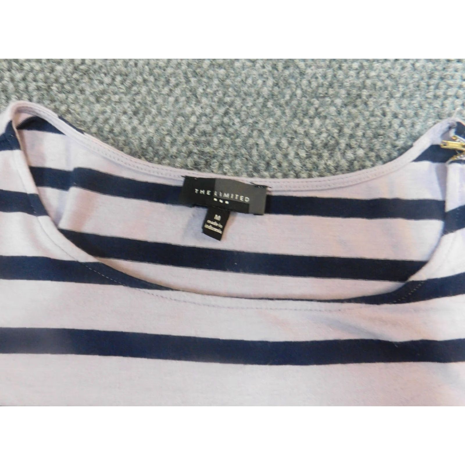 Vintage The Limited Blouse M Striped Purple Zipper Crew Neck Long Sleeve Women’s Regular Polyester Rayon Breathable Casual Vintage No Size M / US 6-8 / IT 42-44 - 5 Thumbnail