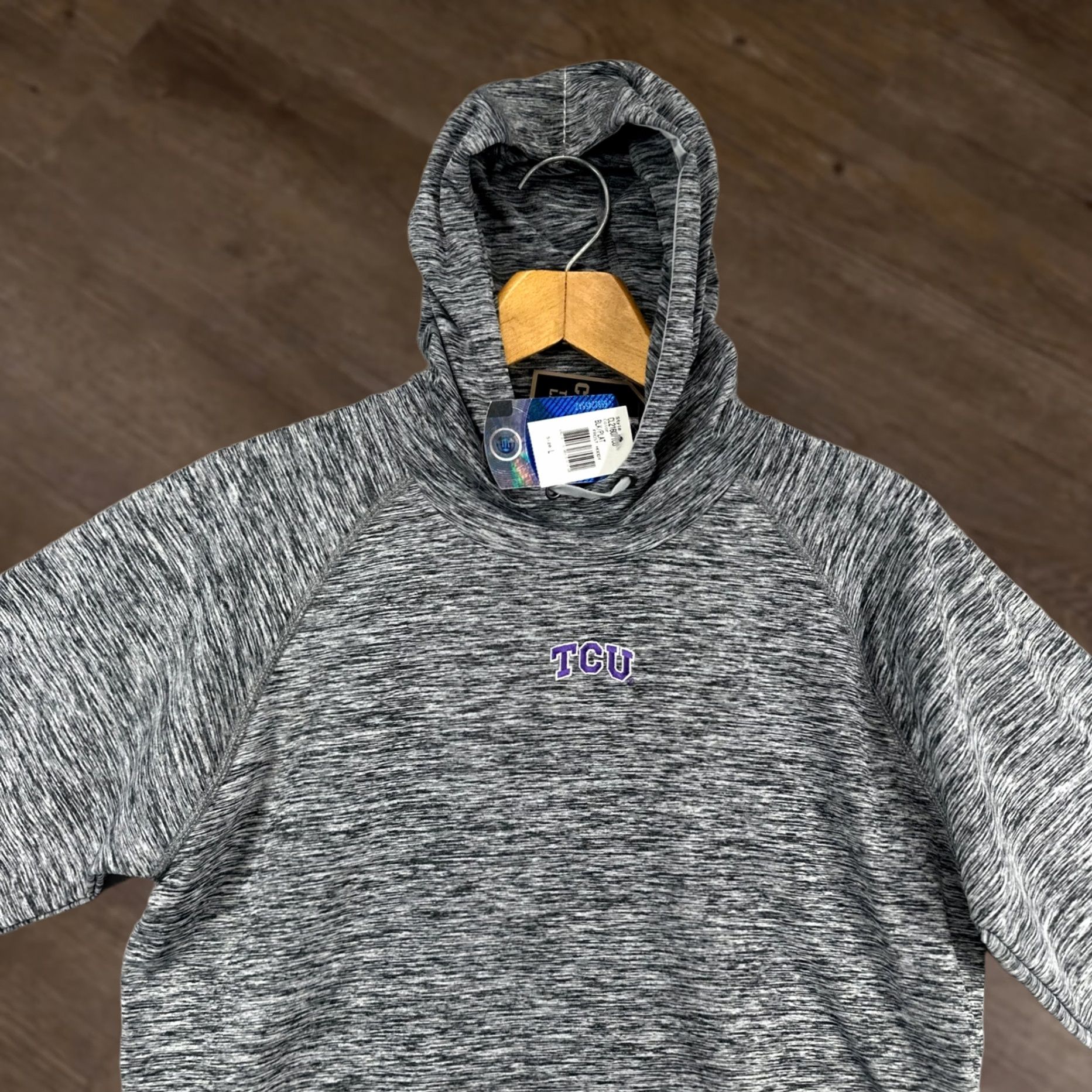 Vintage VINTAGE? No. TEXAS CHRISTIAN UNIVERSITY Women Frost Hoody Large Black Grey Heather Crable NEW Size L / US 10 / IT 46 - 1 Thumbnail
