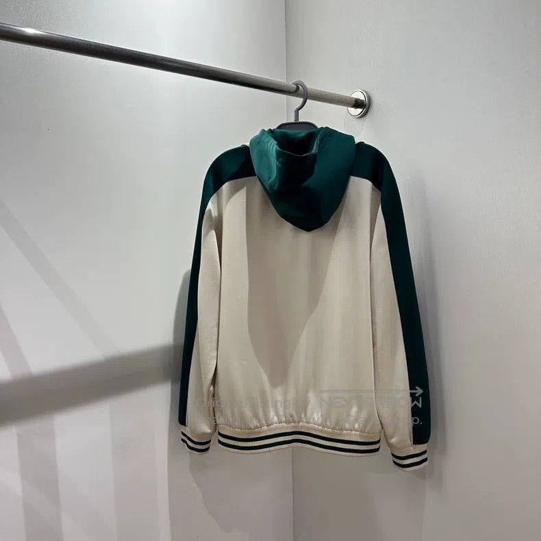 Gucci Gucci White and green double G hooded jacket Size S / US 4 / IT 40 - 2 Thumbnail