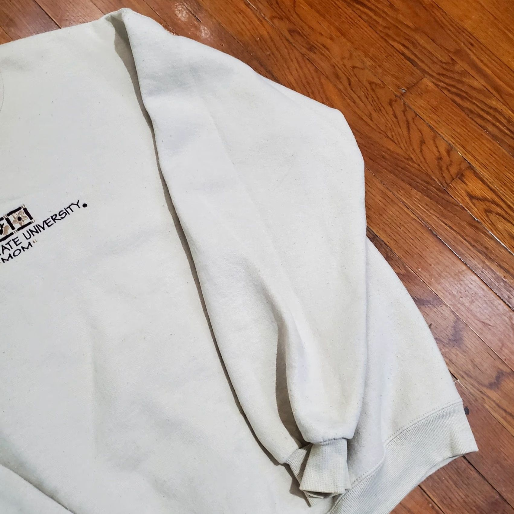 Vintage VINTAGE USA Arizona State University Sweatshirt Womens XL Mom Embroidered Pullover Crew Neck Beige/Cream Cotton Pullover Size XL / US 12-14 / IT 48-50 - 3 Thumbnail