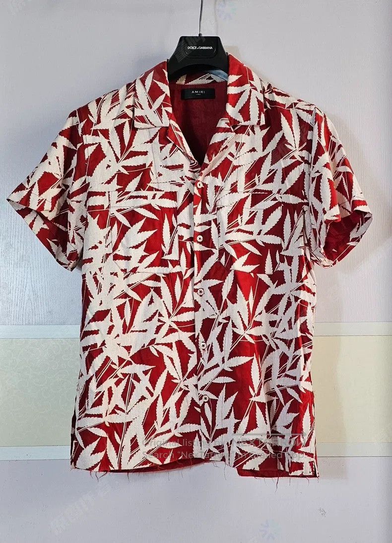 Amiri Amiri Red and white palm tree print short sleeve shirt Size US L / EU 52-54 / 3 - 1 Thumbnail