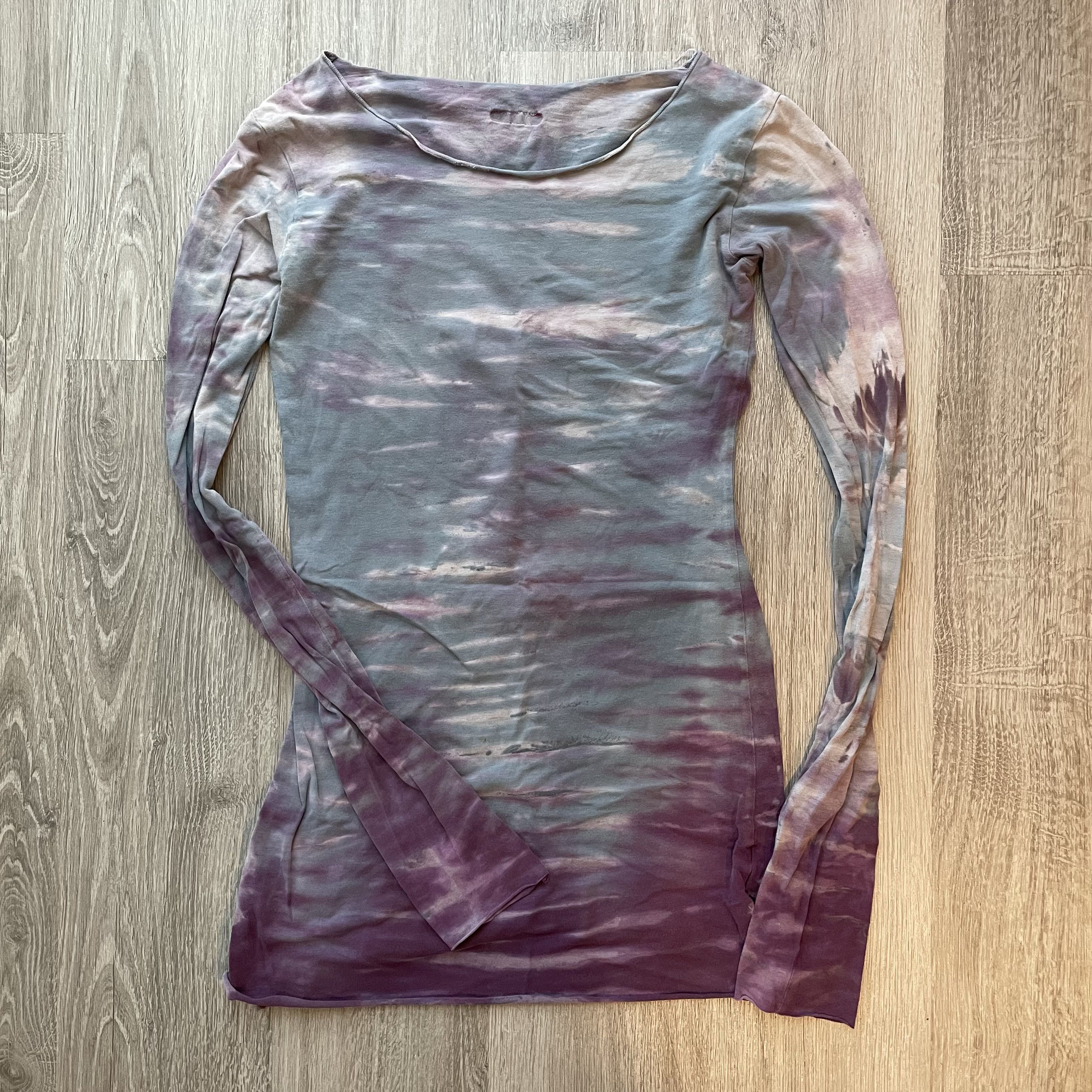 Hard Tail Hard Tail Tie Dye Long Sleeve Cloud Print Top XS Size XS / US 0-2 / IT 36-38 - 2 Thumbnail