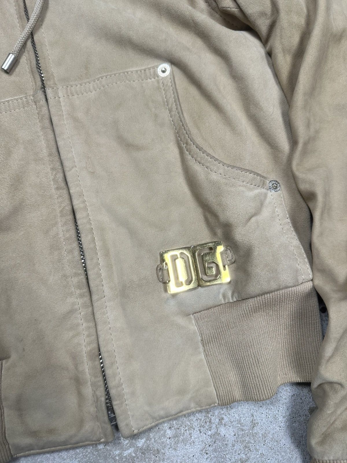 Dolce & Gabbana 2000s Dolce & Gabbana Suede Leather Bomber Jacket Hooded Size S / US 4 / IT 40 - 8 Thumbnail