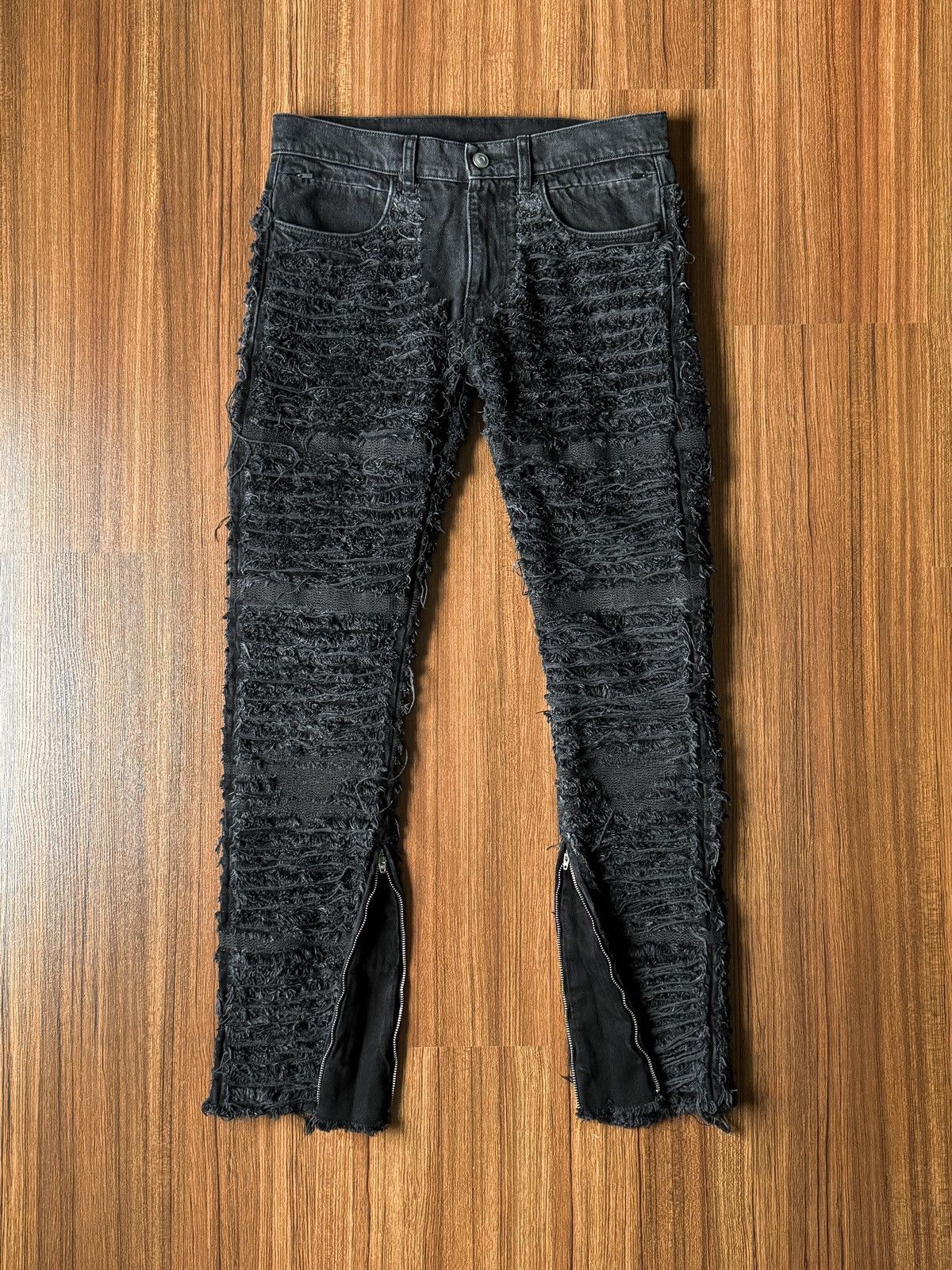 1017 ALYX 9SM × Blackmeans 1017 Alyx 9SM Blackmeans Distressed Jeans (2024) Black Size US 30 / EU 46 - 1 Thumbnail