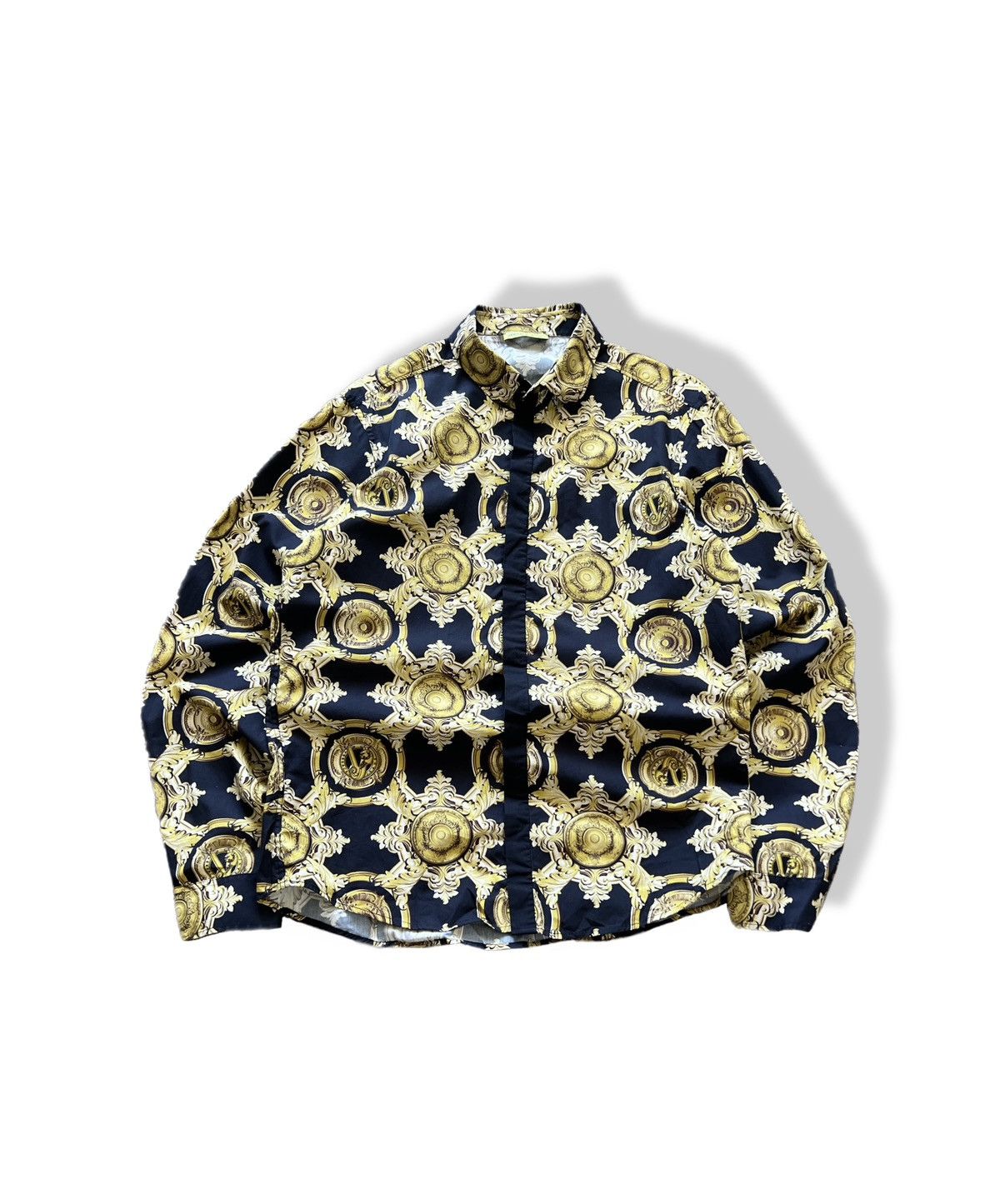 Versace Versace Baroque Print Shirt Black/Gold Men’s Long Sleev Size US L / EU 52-54 / 3 - 1 Thumbnail