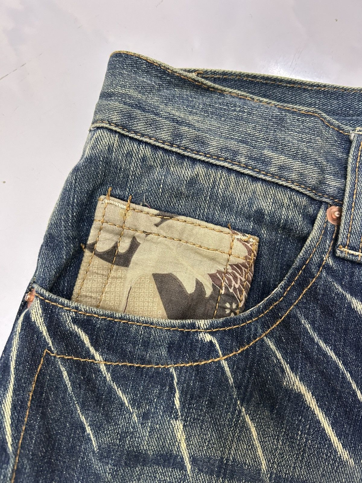 Japanese Brand Vintage Japanese Karakuri Sukajan Style Straight Jeans Size US 33 - 18 Thumbnail