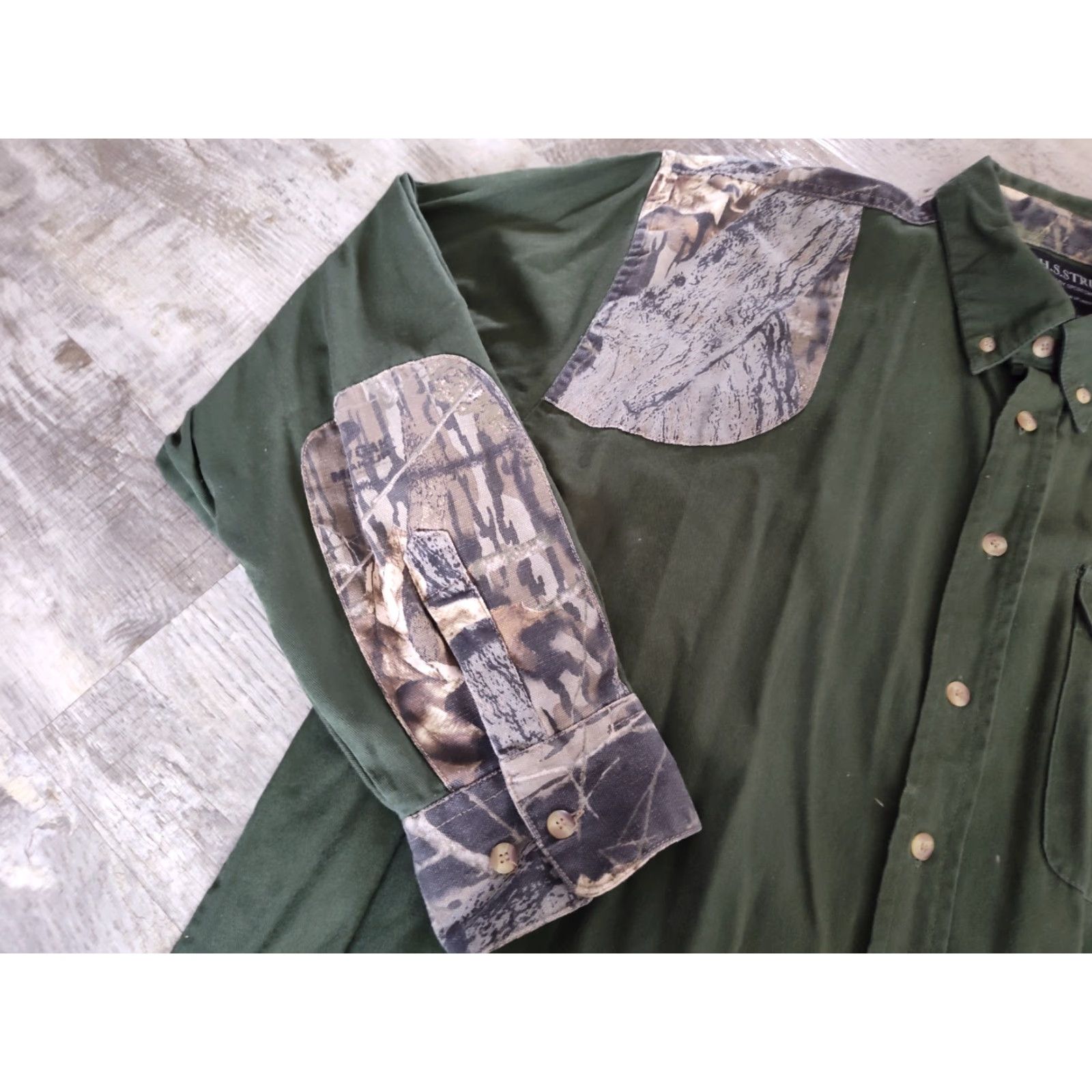 Vintage H.S. Strut Sportswear Hunting Shooting Button Down LS Shirt Camo Green XL Size US XL / EU 56 / 4 - 3 Thumbnail