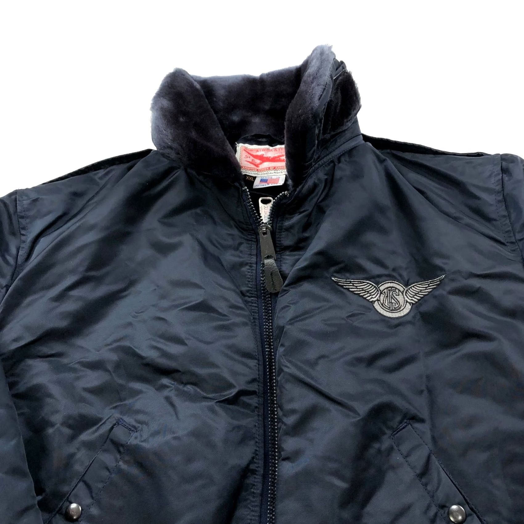 Avirex VINTAGE Avirex Airmail Bomber Jacket Mens 2XL Green Nylon Fur Collar USA MINT Size US XXL / EU 58 / 5 - 2 Thumbnail