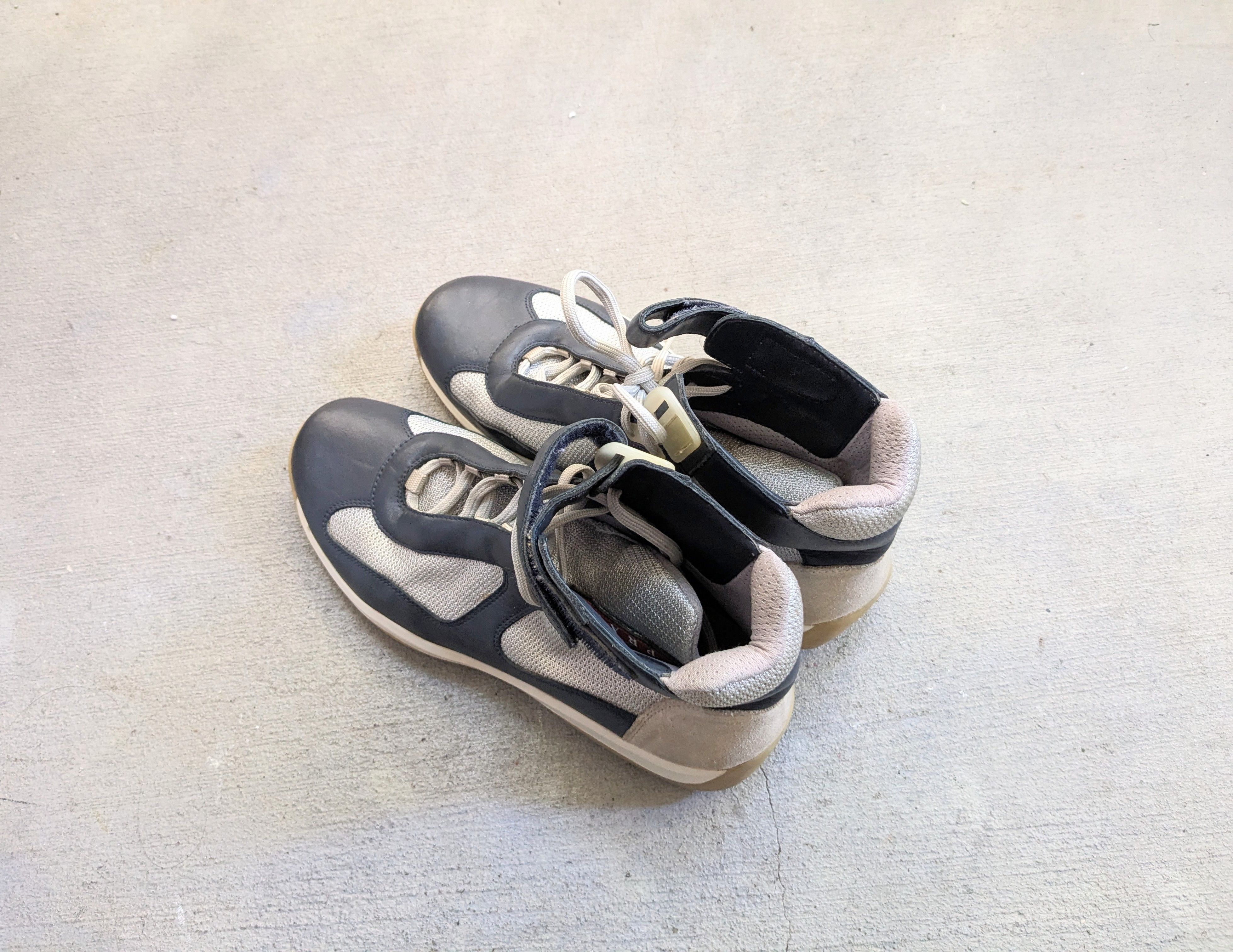 Prada Prada America's Cup Navy 9 High Tops Silver Leather Size US 9 / EU 42 - 15 Thumbnail