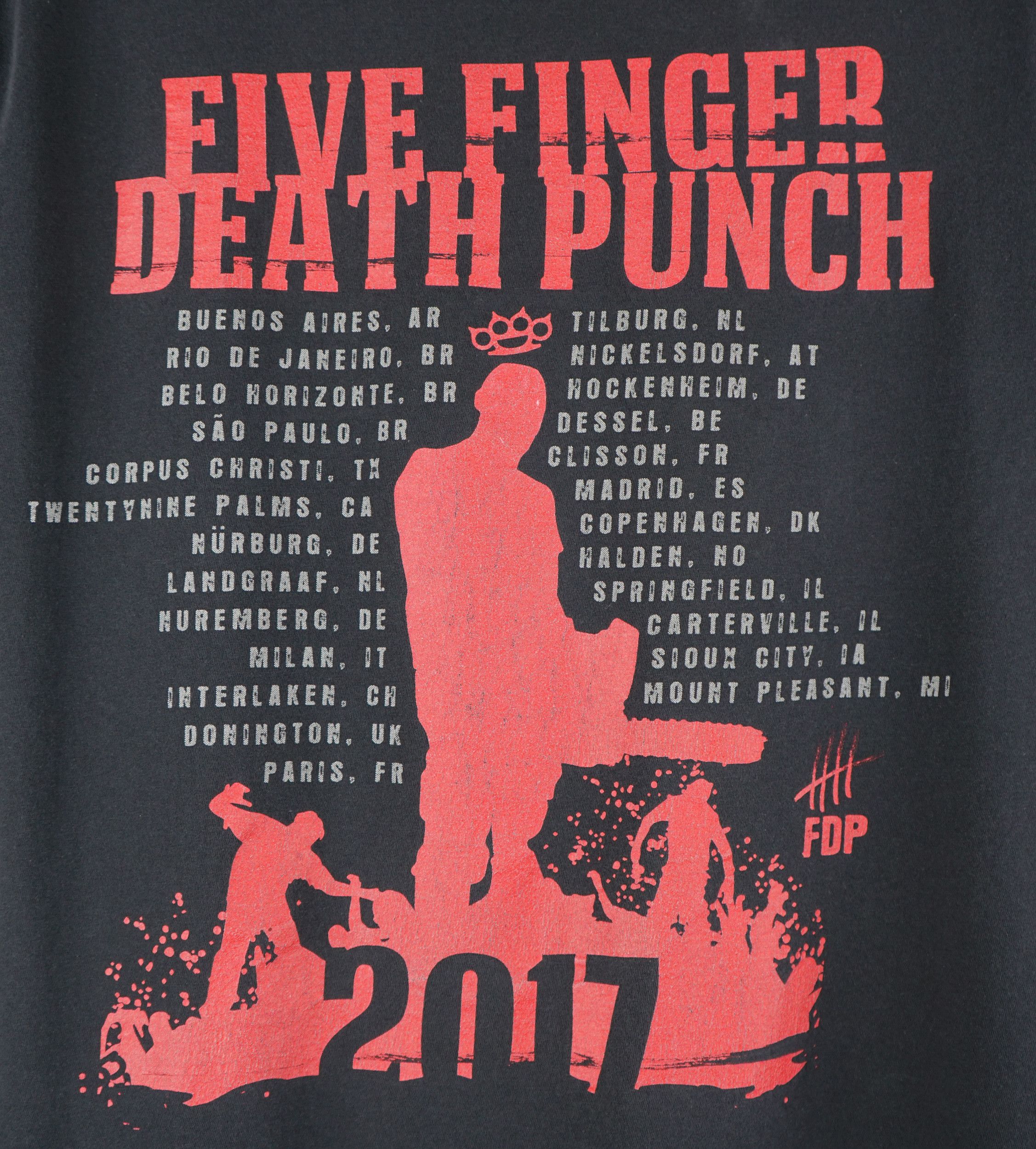 Band Tees × Vintage 2017 Five Finger Death Punch Tour T-Shirt Size US XL / EU 56 / 4 - 7 Thumbnail