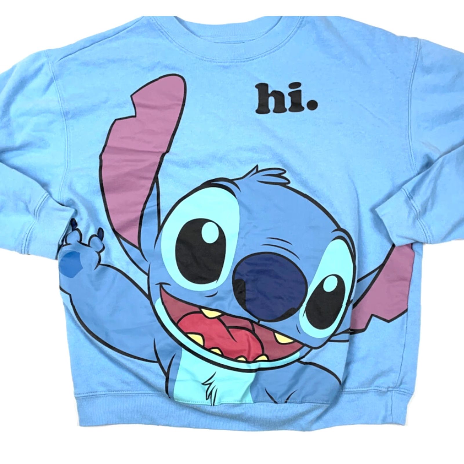 Disney Disney Sweatshirt Lilo & Stitch Blue Big Print Adult Medium Lightweight Pullover Size M / US 6-8 / IT 42-44 - 3 Thumbnail