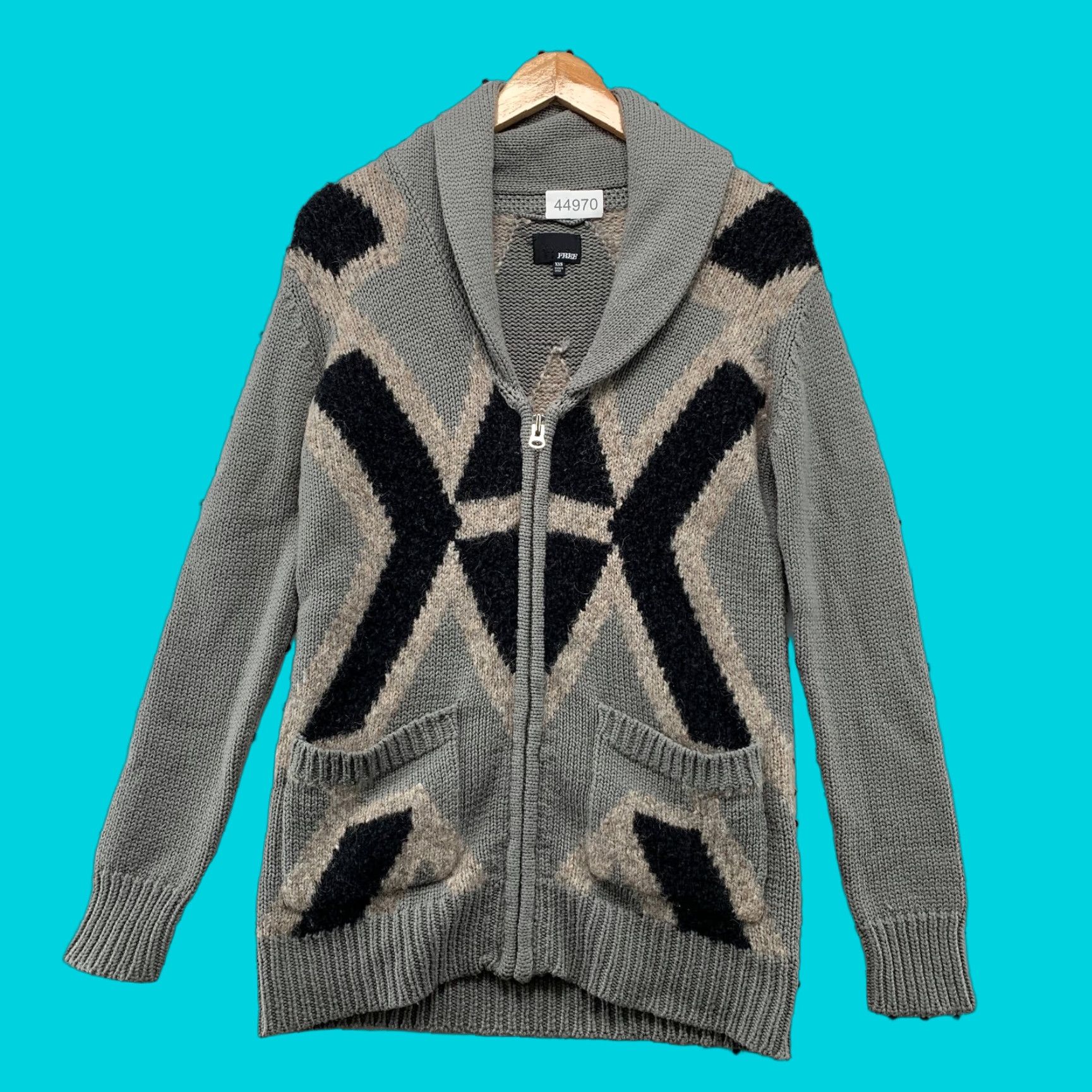 Aritzia VINTAGE Aritzia Wilfred Free Merino Wool Sweater Womens 2XS Gray Zip Shawl Collar Alpaca Size XXS / US 00 / IT 34 - 1 Thumbnail