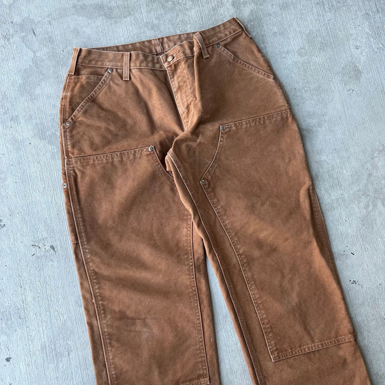 Carhartt × Vintage Carhartt brown WOMENS double knee work wear carpenter pants Size US 31 - 2 Thumbnail